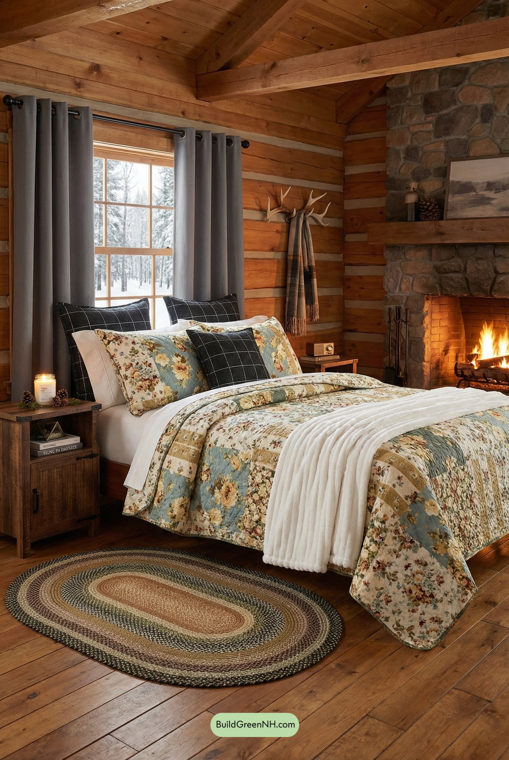 Floral Quilt, Cabin-Cozy Perfection