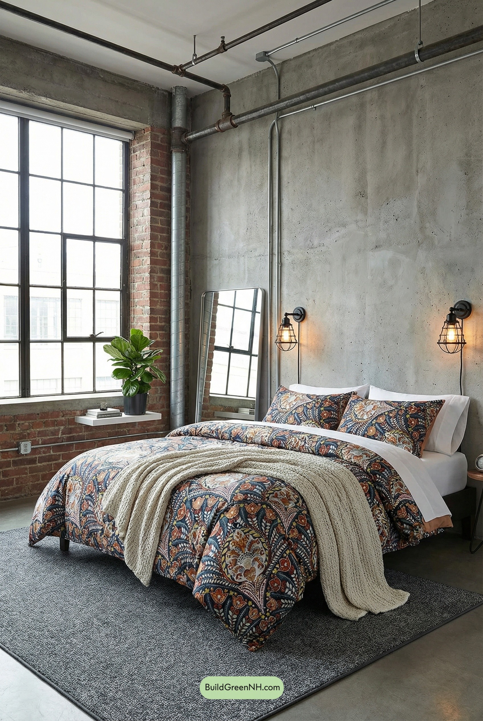Floral Bedding, Loft-Style Edge