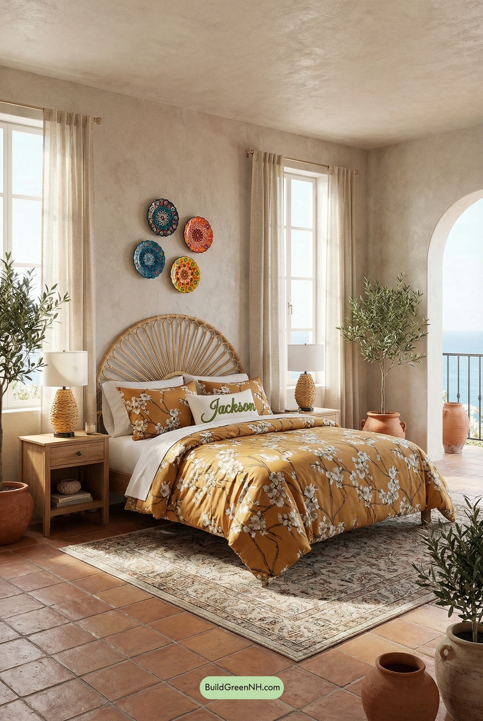 Saffron Florals in a Sunbaked Retreat