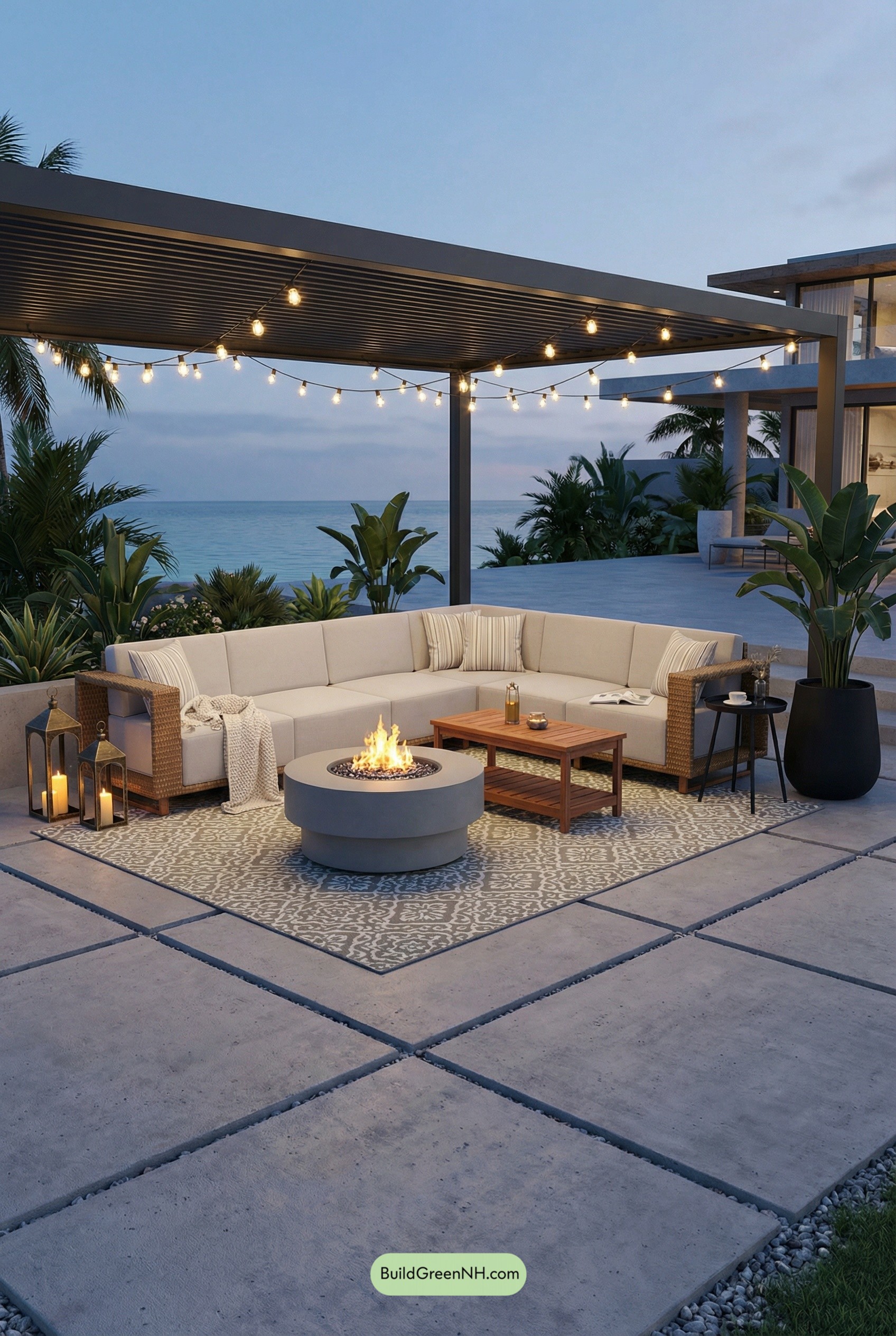 Sectional Meets Fire: Resort Patio Flow