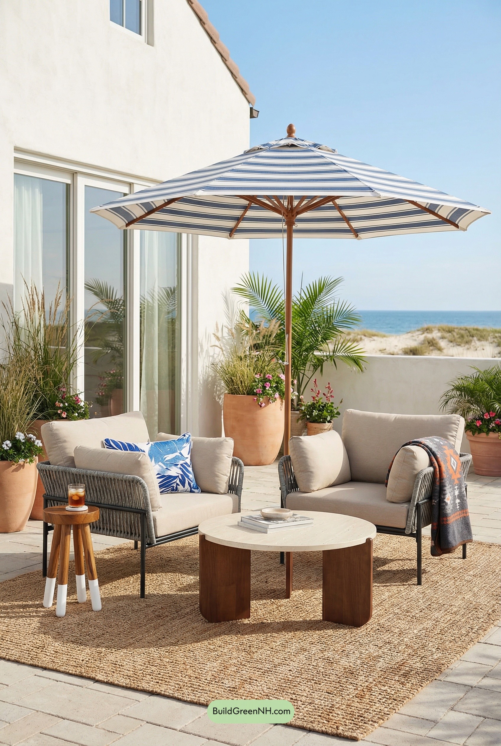 Stripe Shade, Soft Seats, Sea Breeze