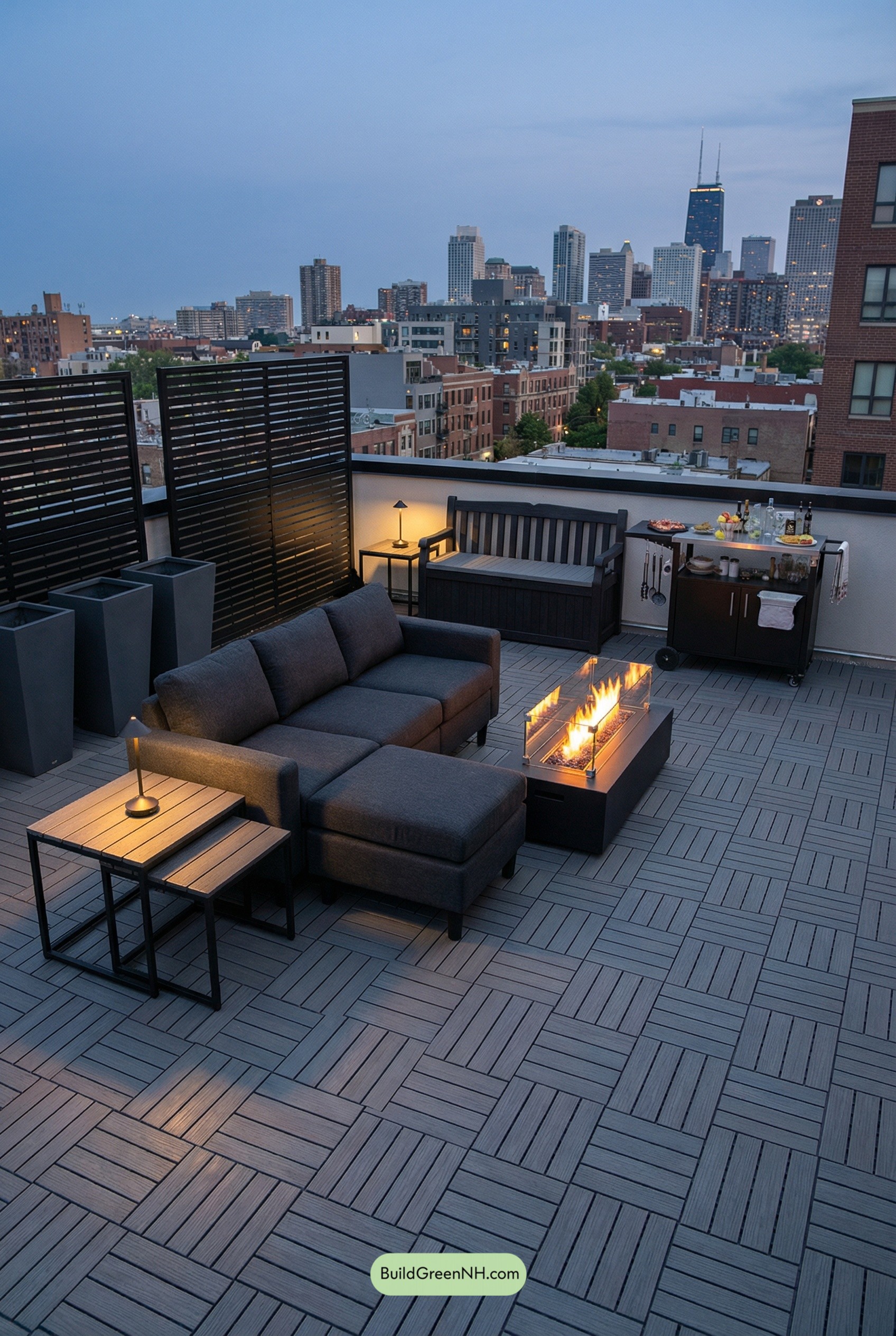 Skyline Lounge with Firelit Modular Seating