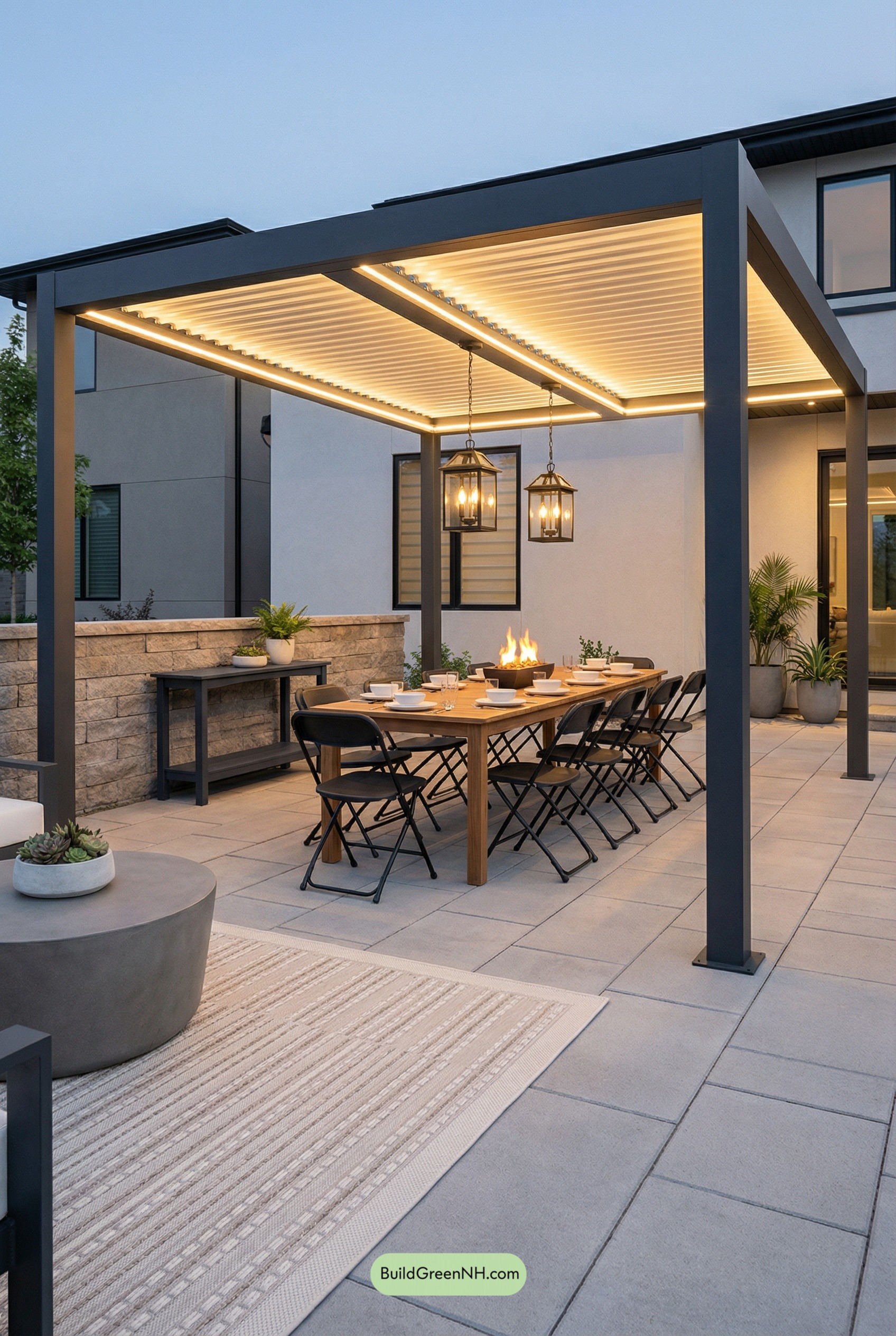 Pergola Dining, Lounge-Ready and Polished