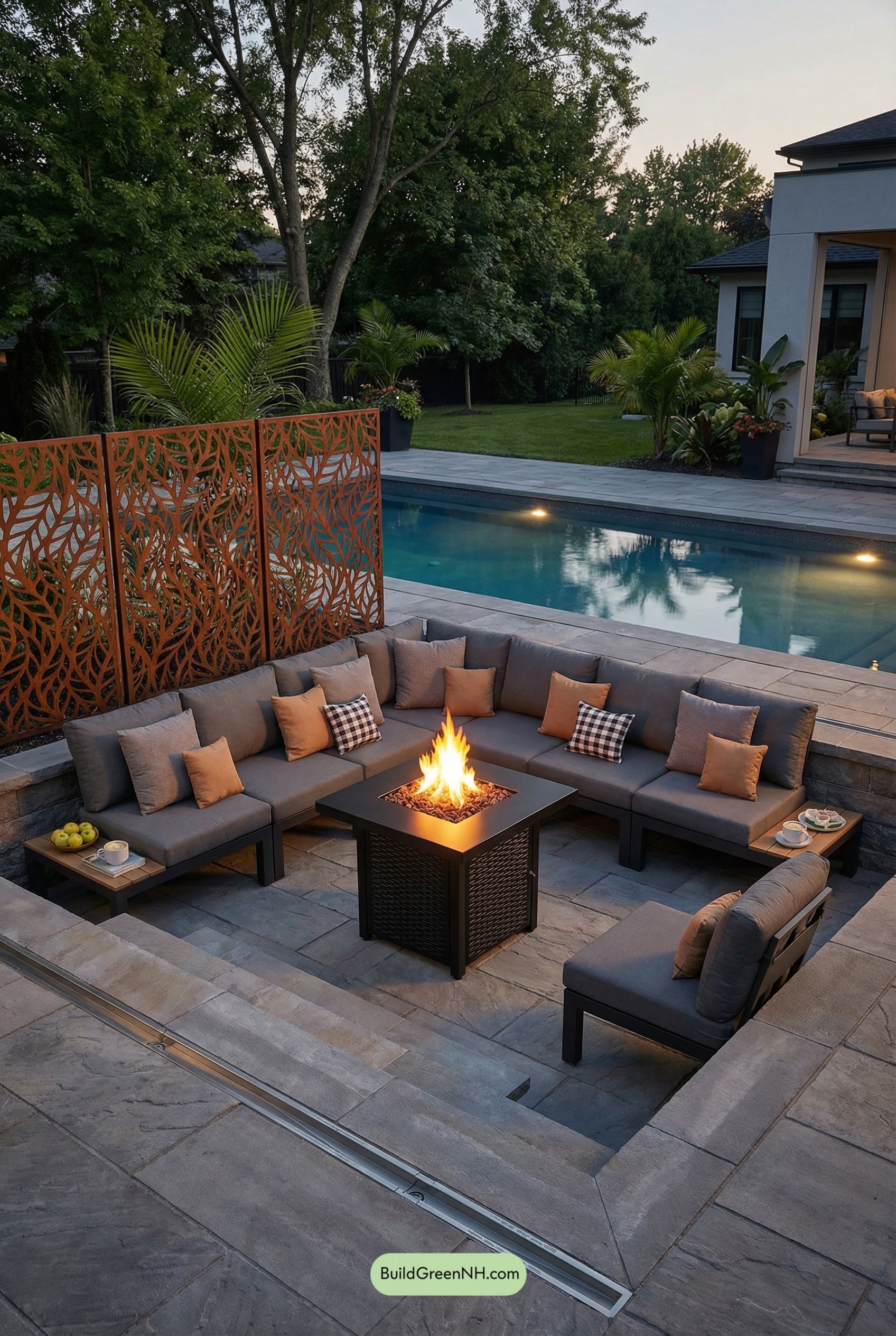 Poolside Pit Lounge, Firelight Included