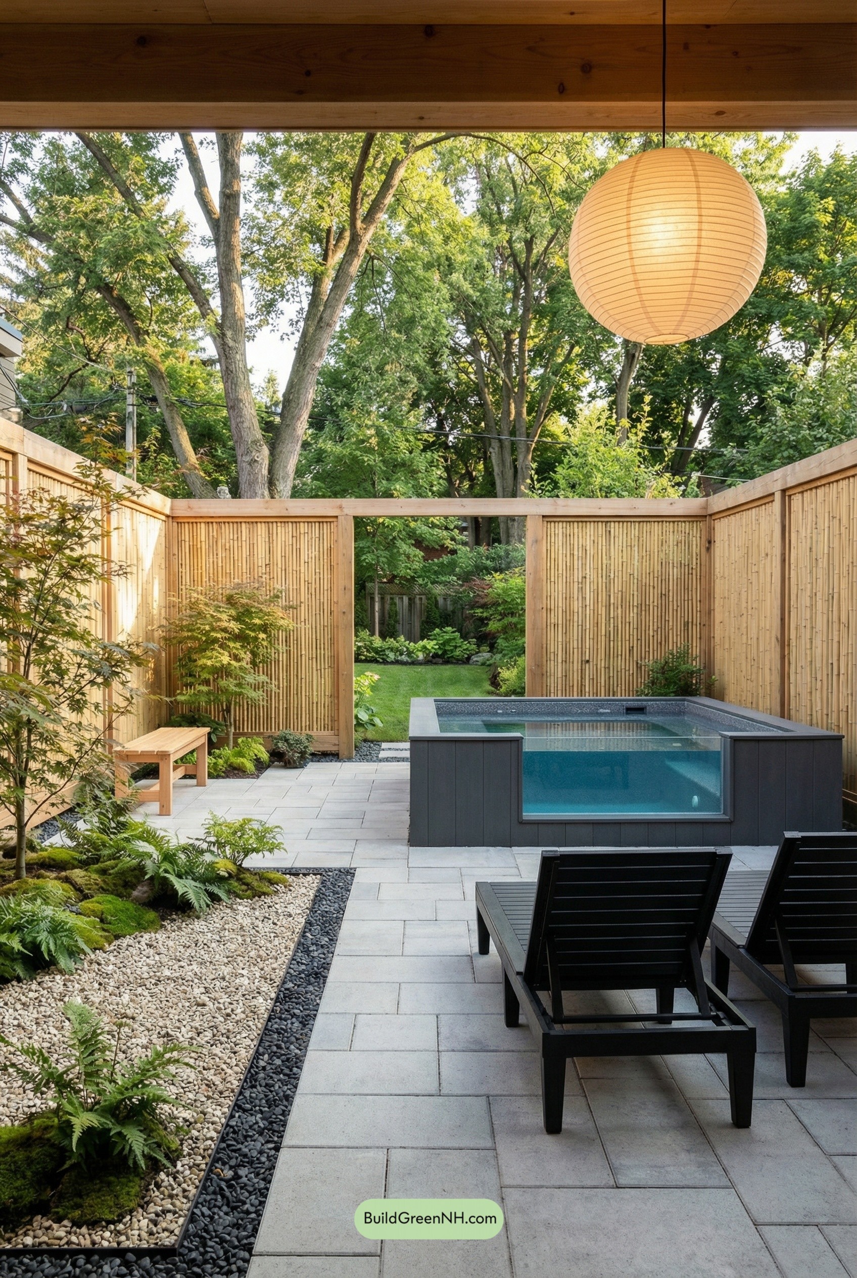 Bamboo-Walled Zen Plunge Pool Retreat