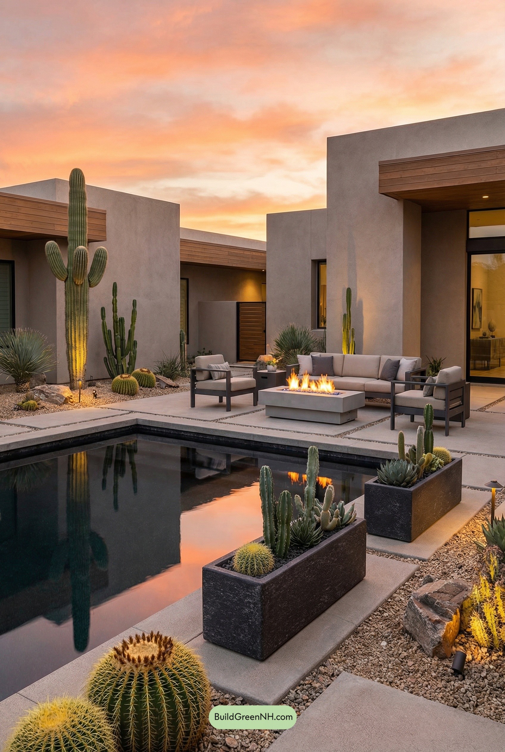 Black-Bottom Pool, Desert Chic Serenity