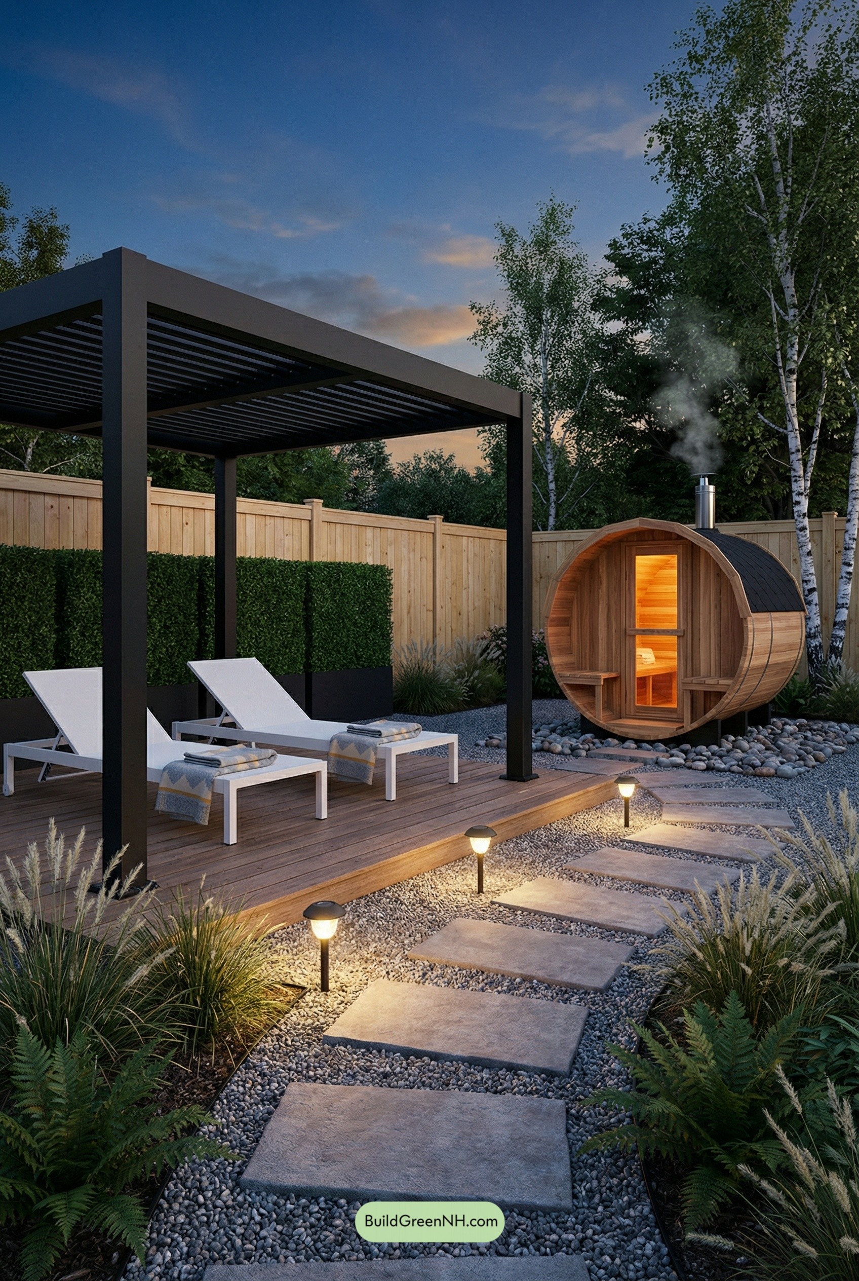 Nordic Backyard Spa, Clean and Cozy