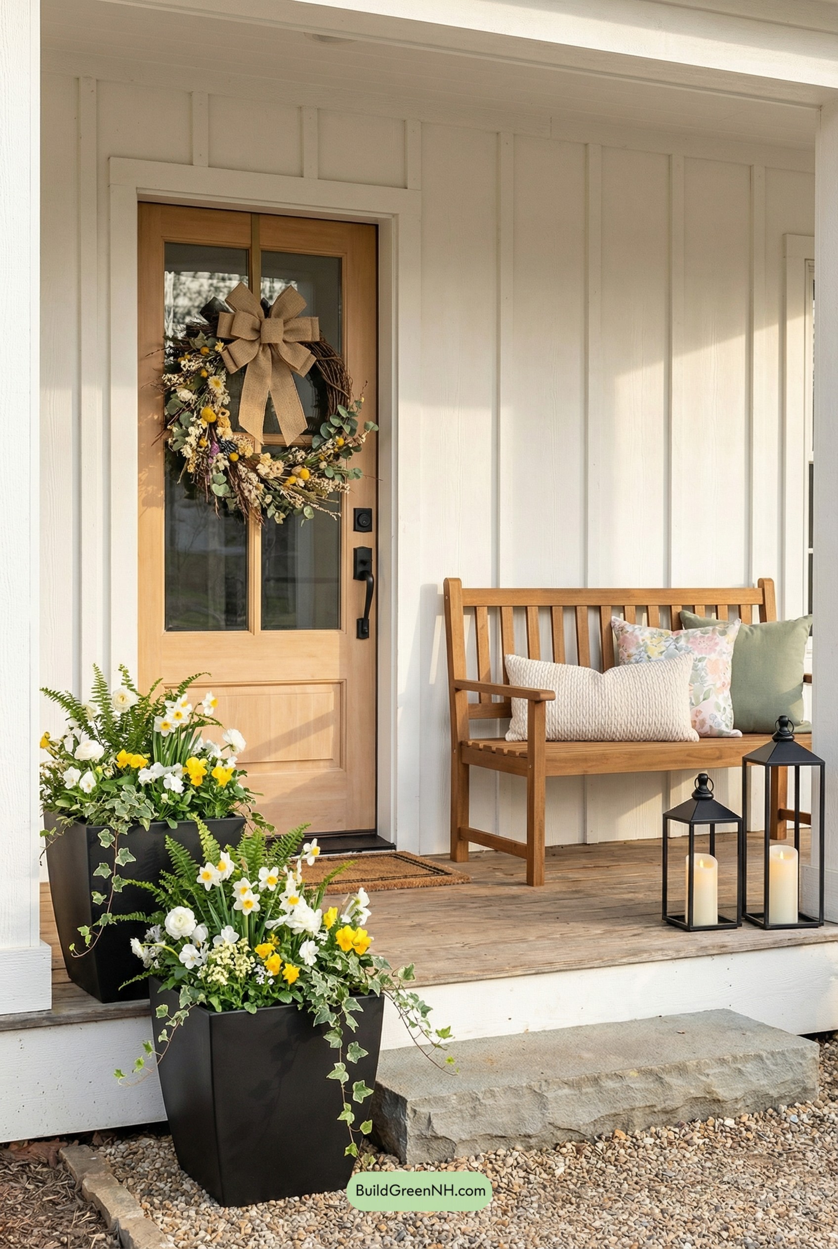 Burlap Bow, Wildflowers, and Welcome