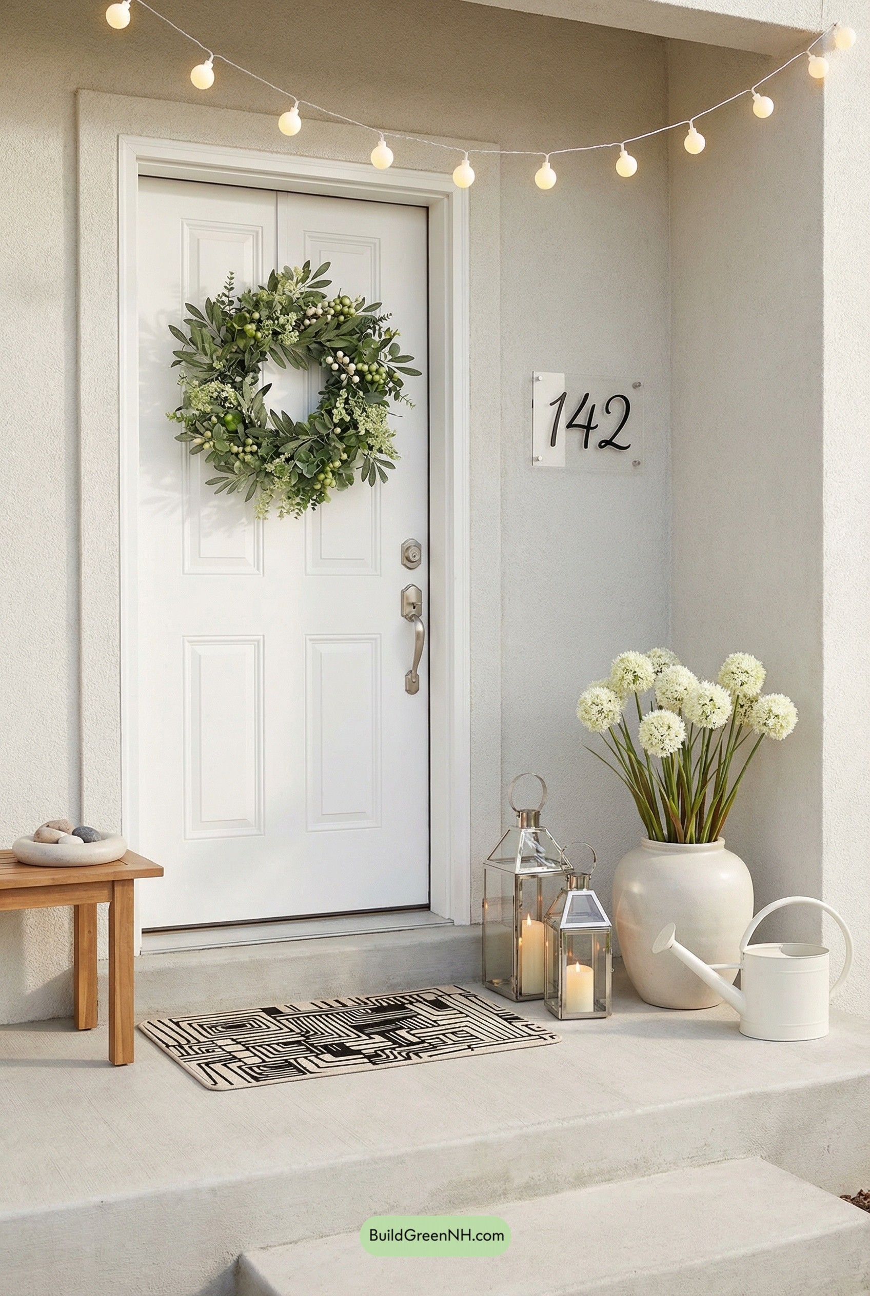 Minimalist Spring Wreath Front Door Moment