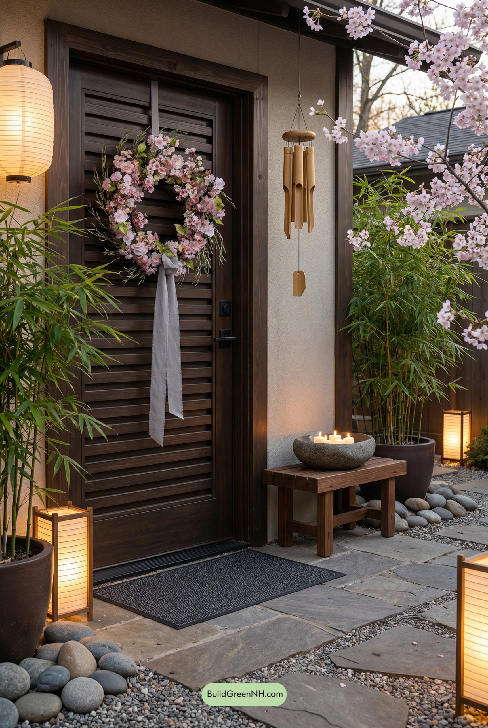 Cherry Blossom Calm at the Front Door