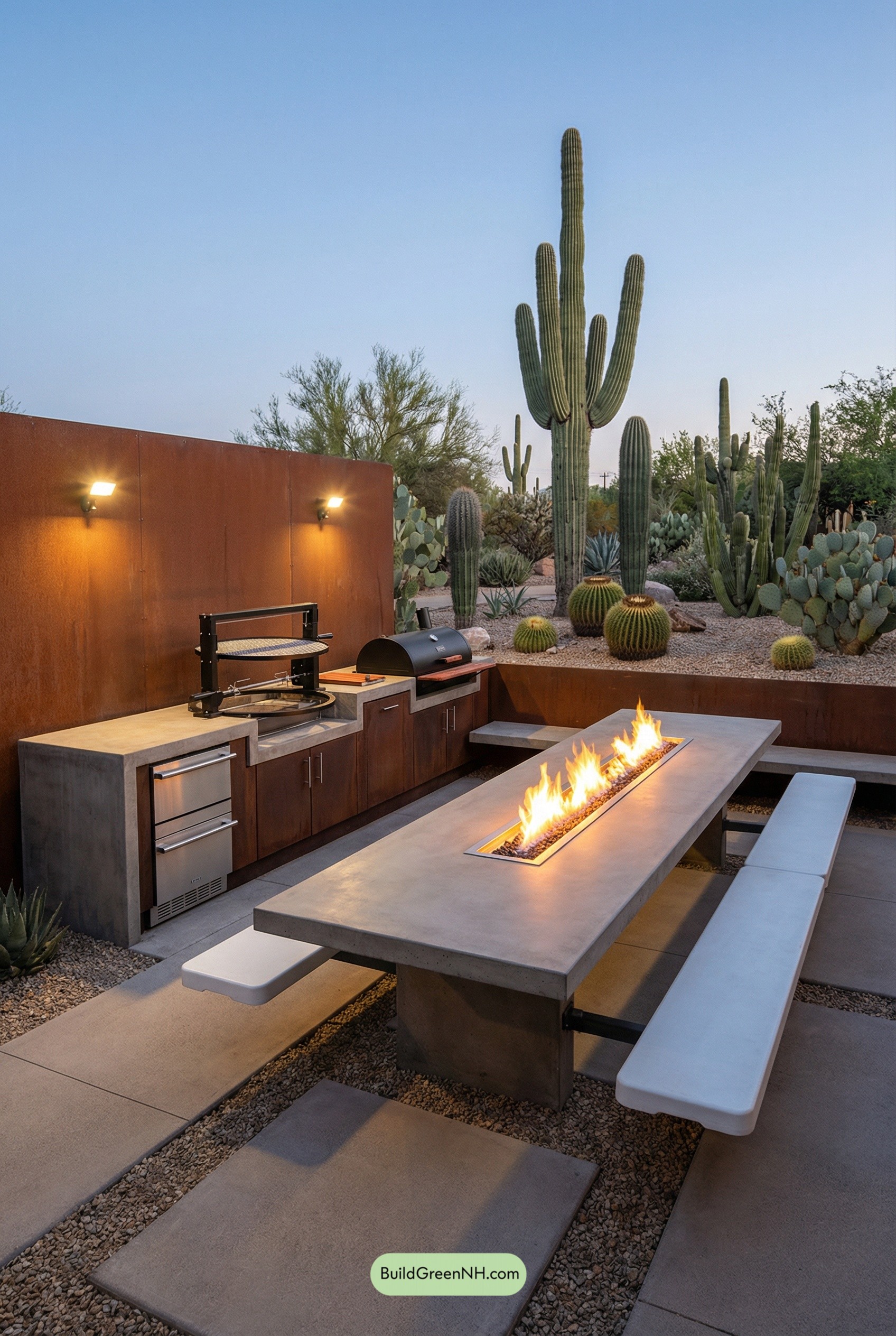 Corten + Concrete Desert Kitchen Retreat