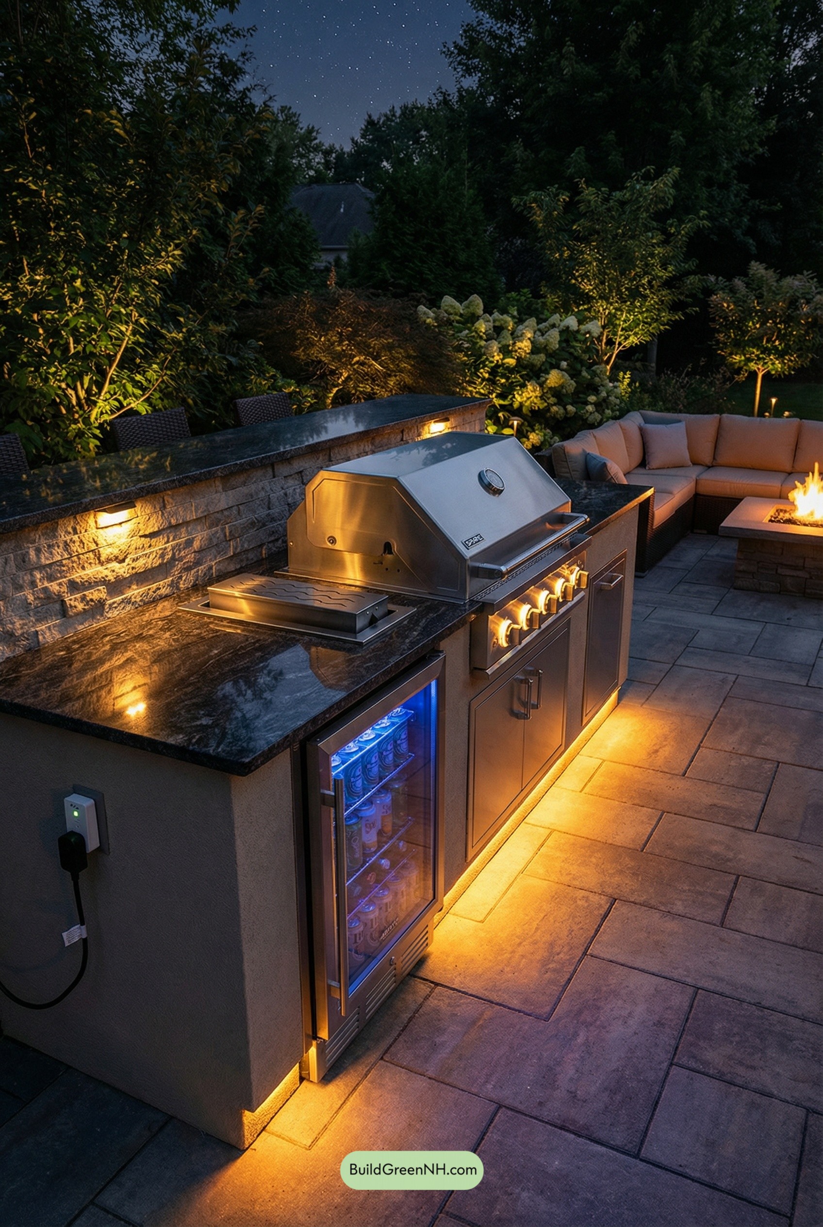 Midnight Light-Line Outdoor Kitchen Lounge