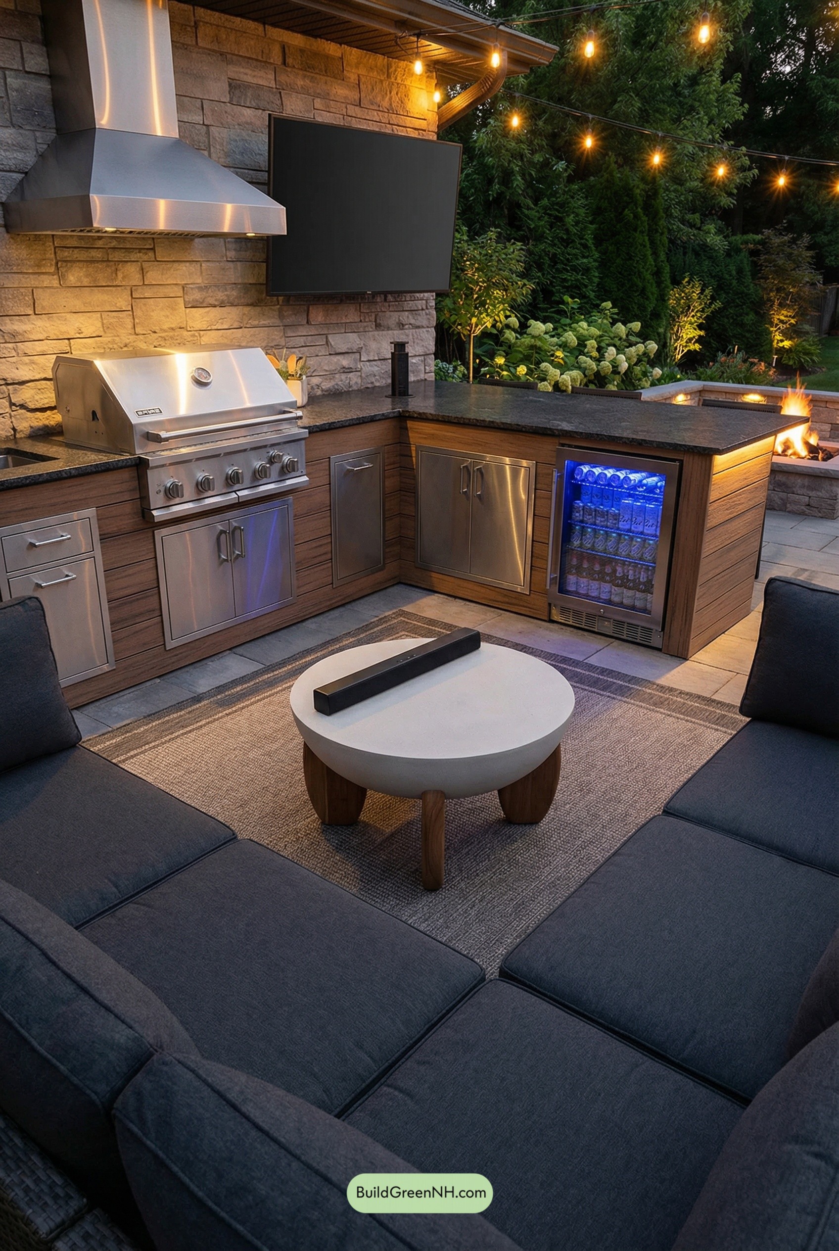 Backyard Cinema Kitchen Lounge Wall