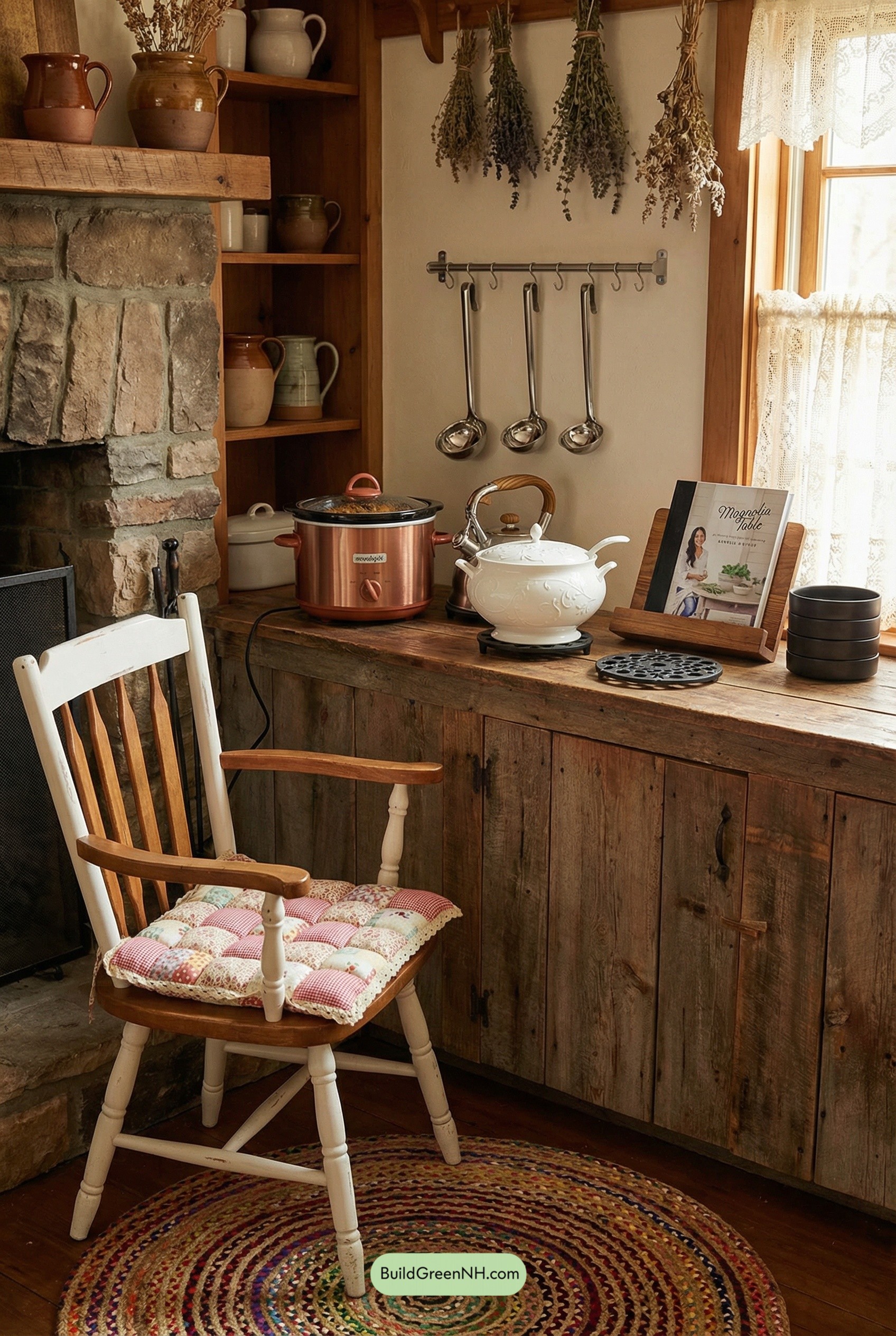 Hearthside Stew Nook with Hanging Ladles