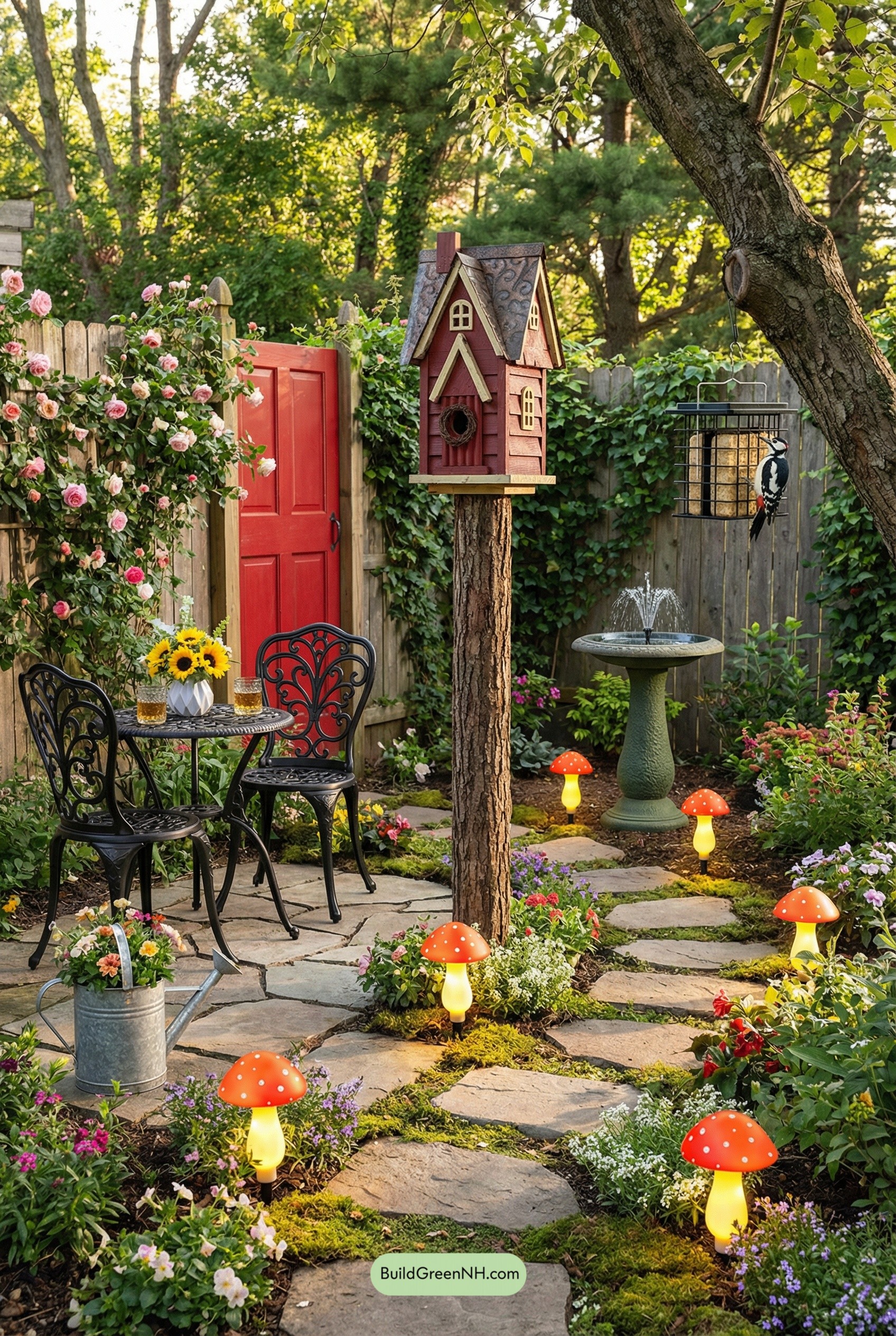 Storybook Birdhouse, Bold Red Door Pop