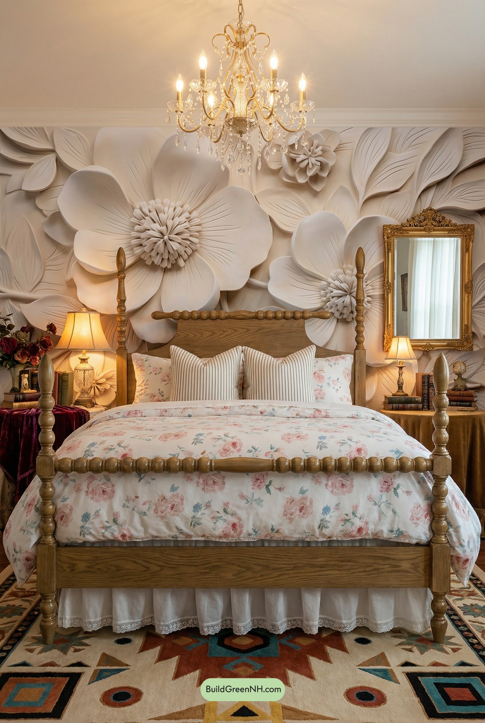 Garden-Glow Bedroom with Fairytale Symmetry