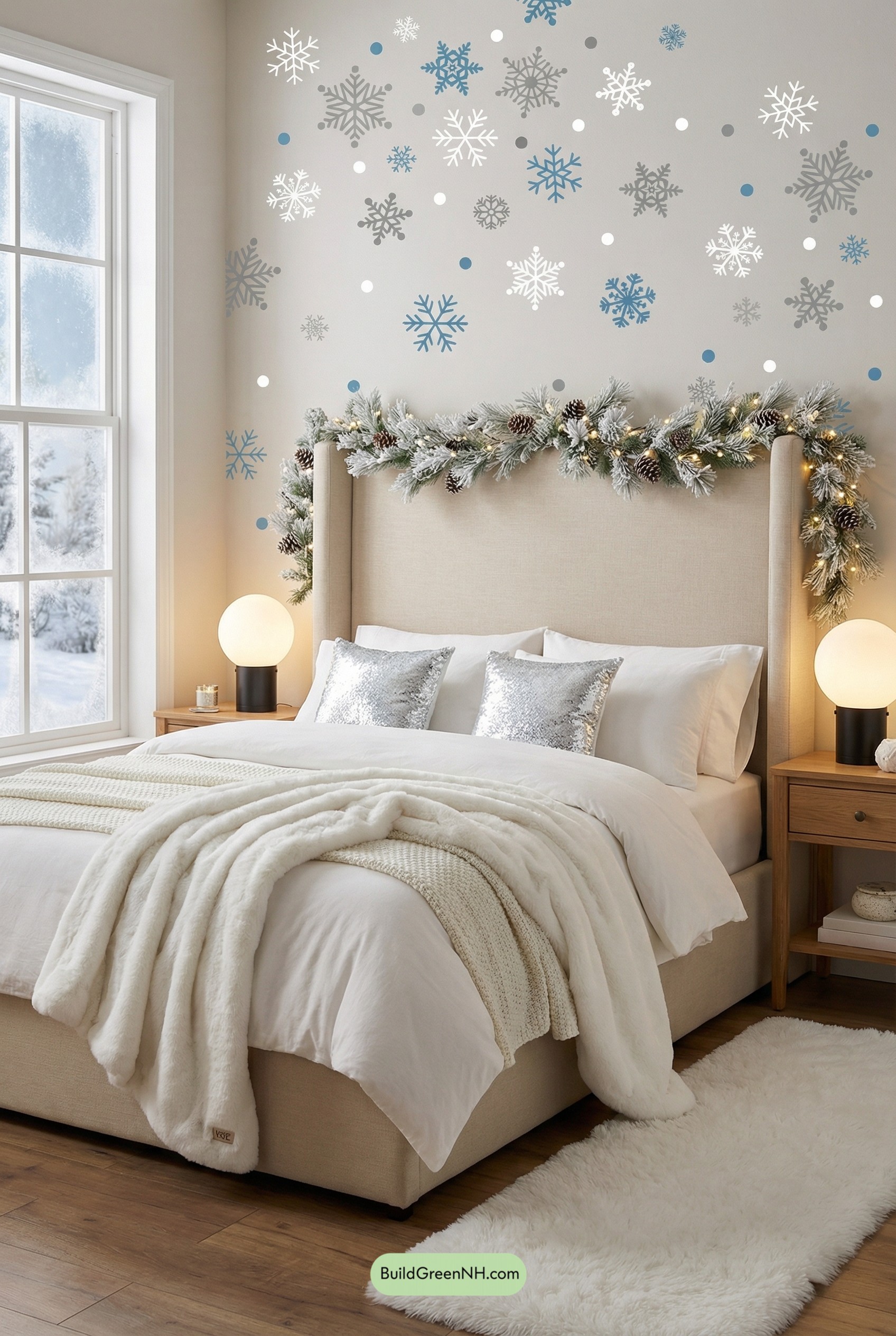 Snowflake Glow Winter Dream Bedroom
