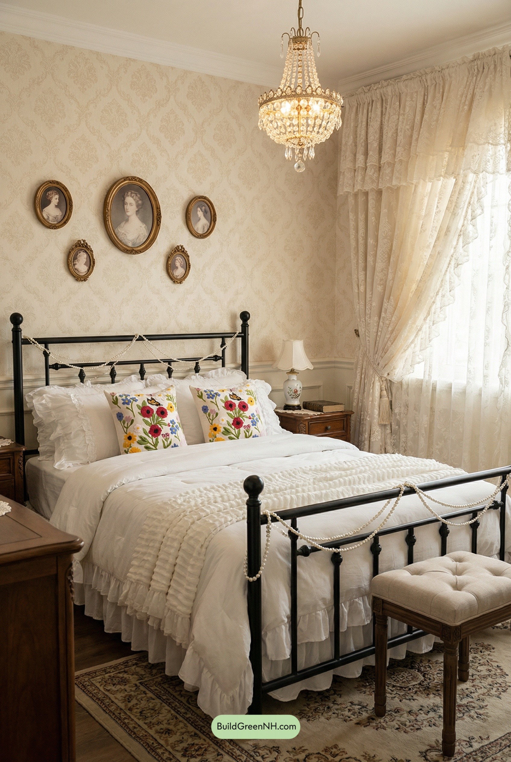 Victorian Ruffles, Pearls, and Candlelight Glow