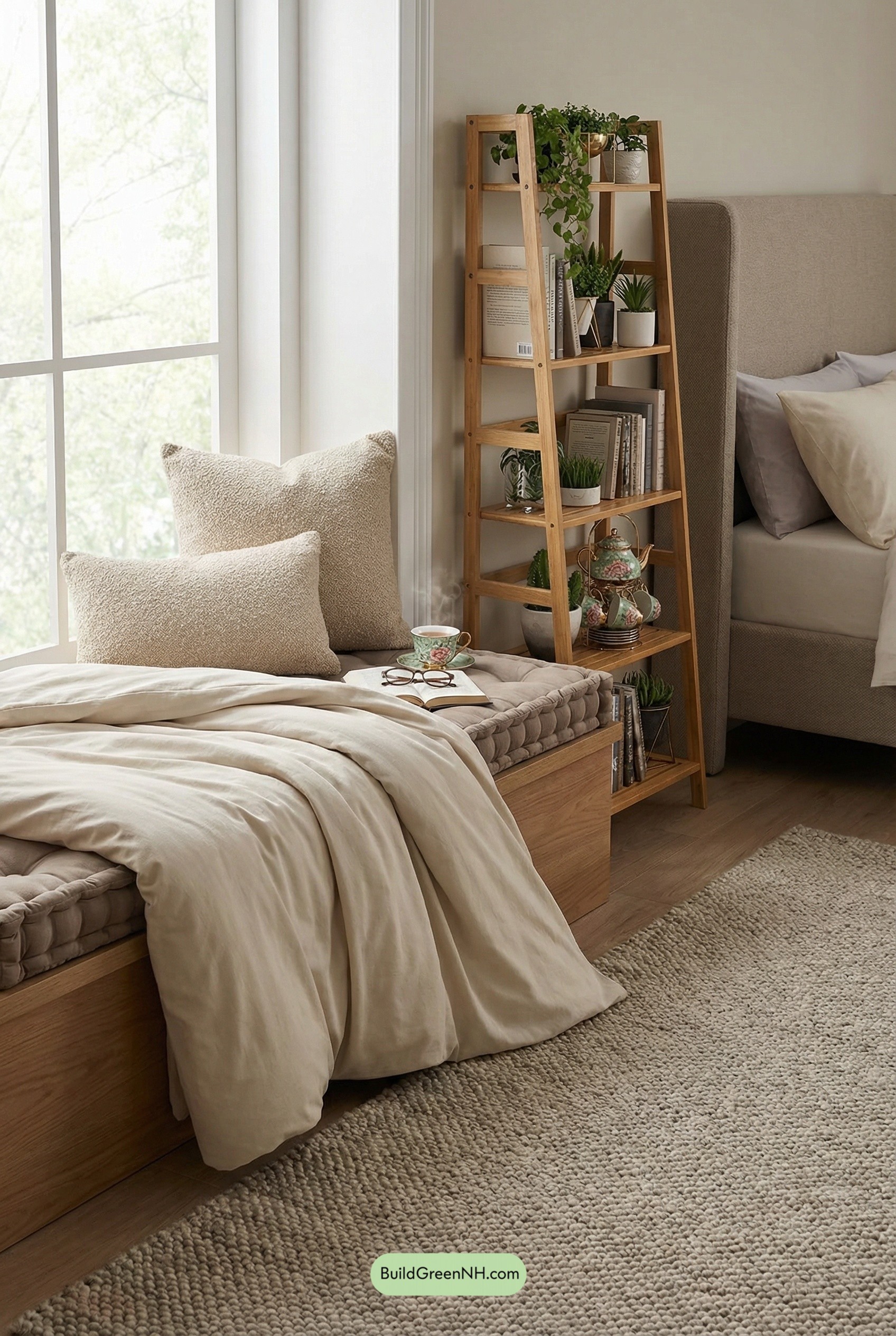 Milk-Tea Nook with Ladder Library