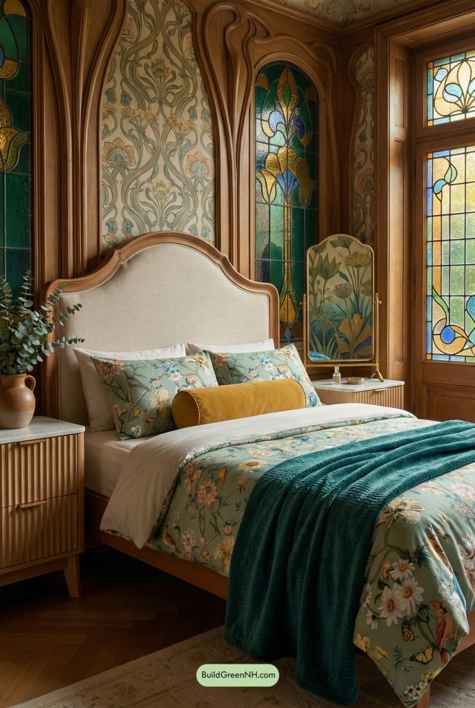Art Nouveau Botanical Bedroom Reverie