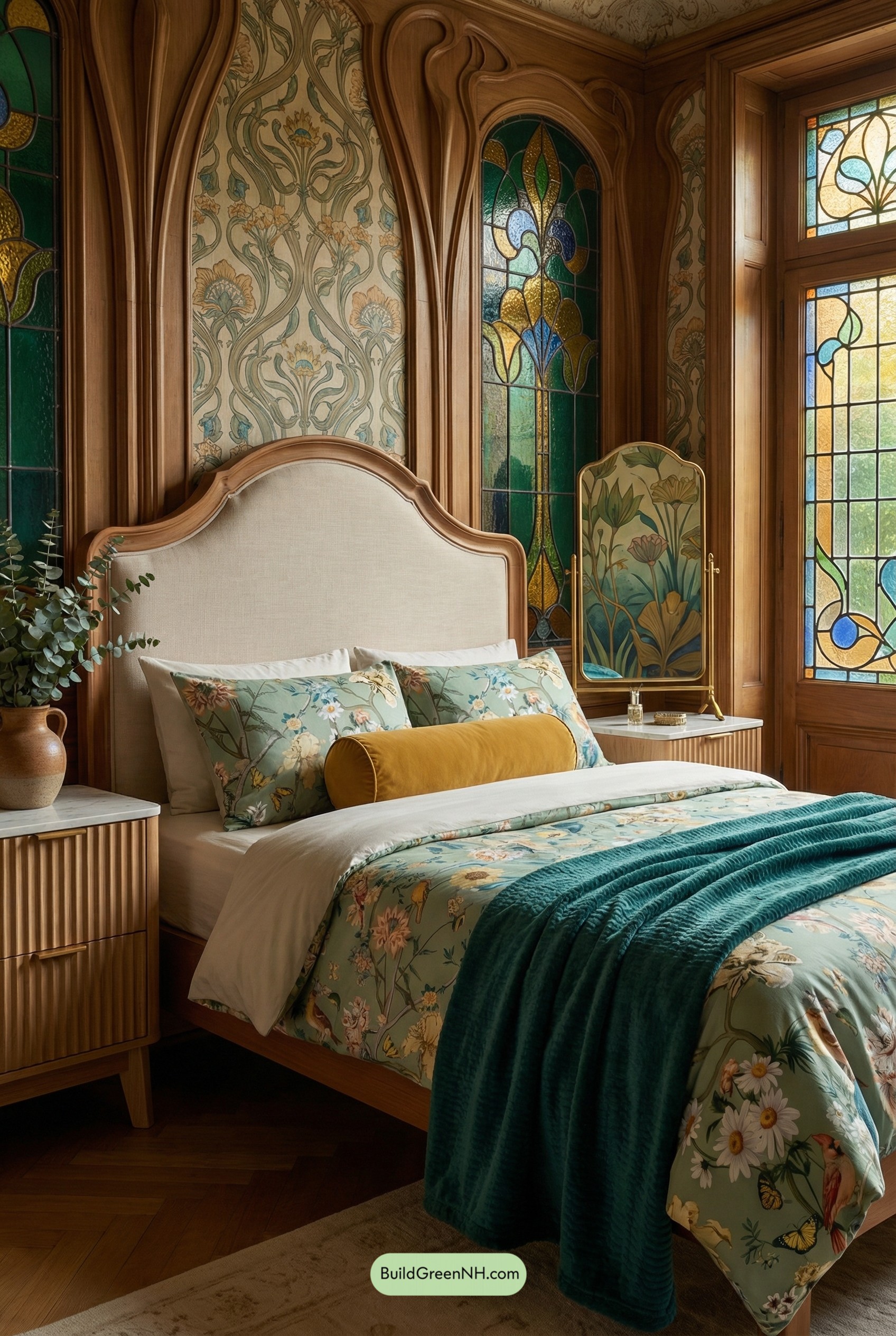 Art Nouveau Botanical Bedroom Reverie