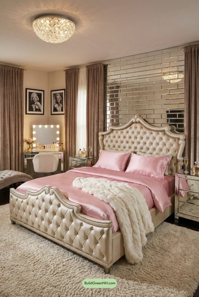 Old-Hollywood Glam With Blush Satin