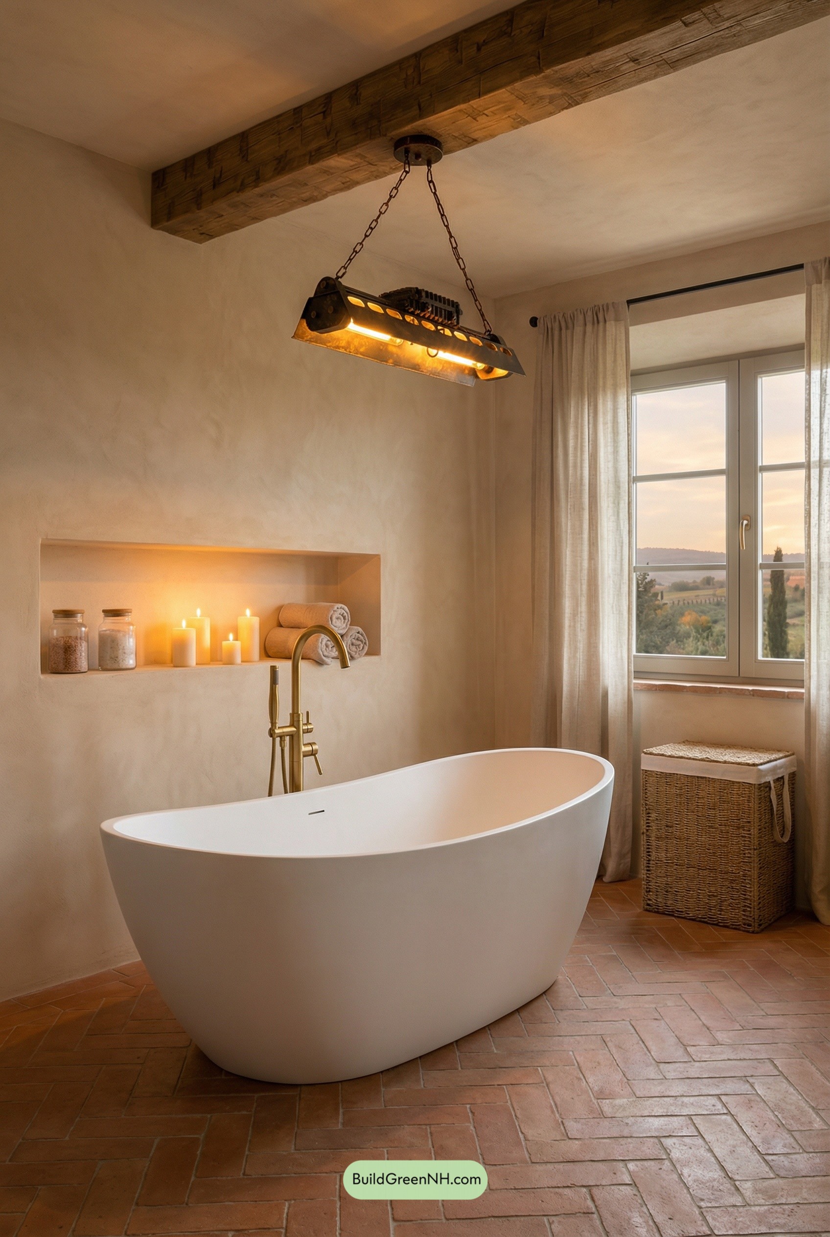 Tuscan Soak Under Rustic Beam