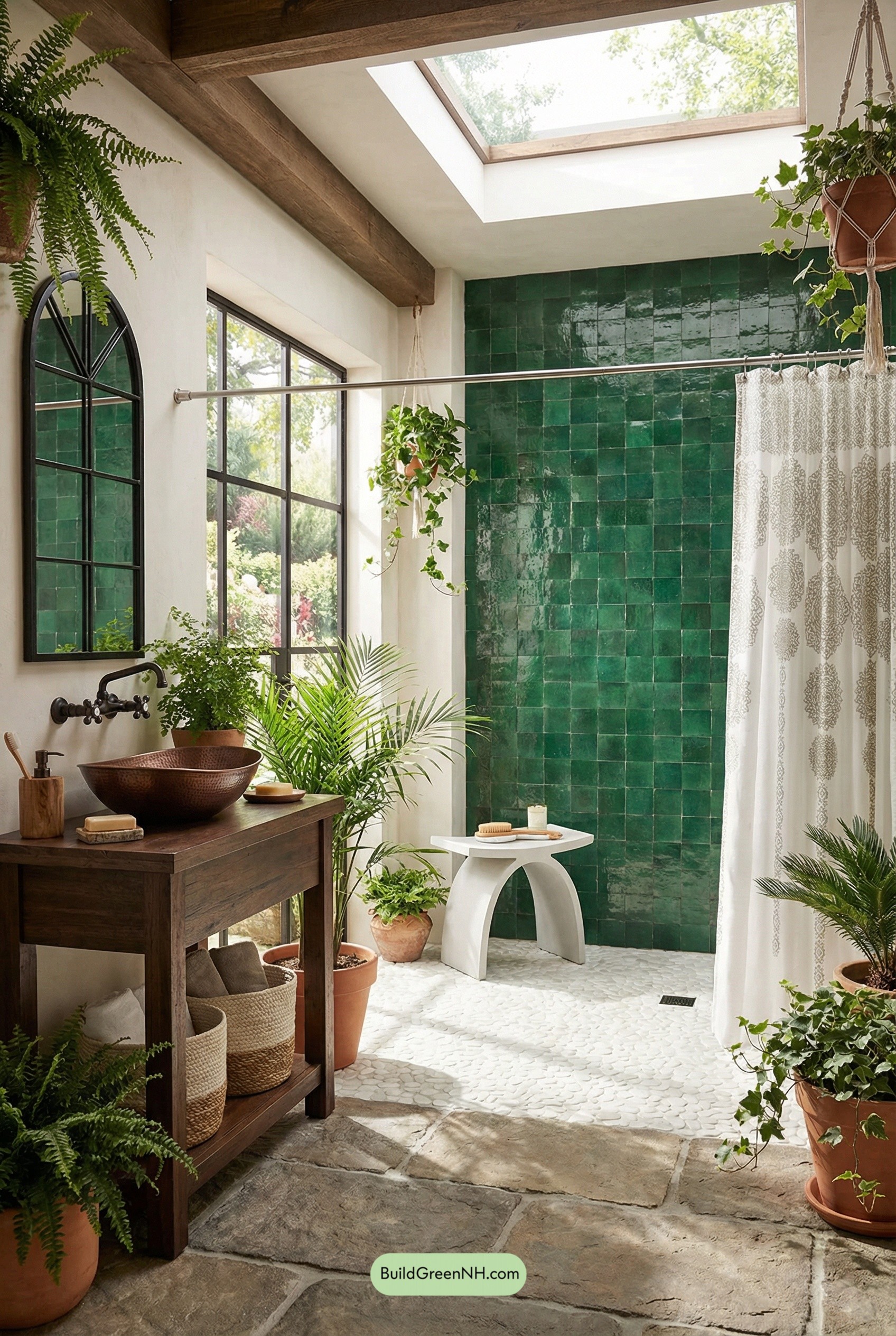 Tuscan Courtyard Shower, Indoors