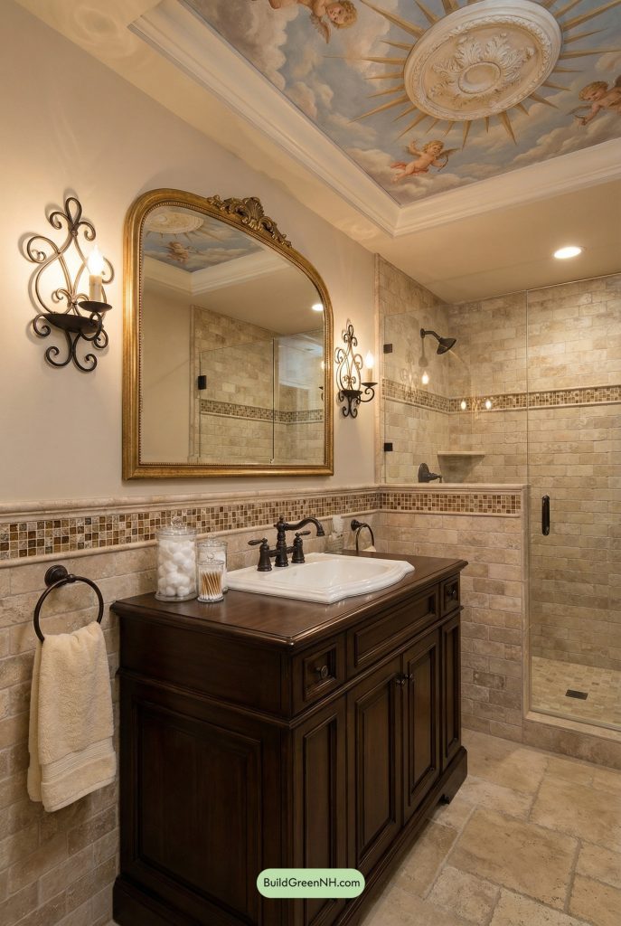 A Tuscan Bath with a Painted Sky