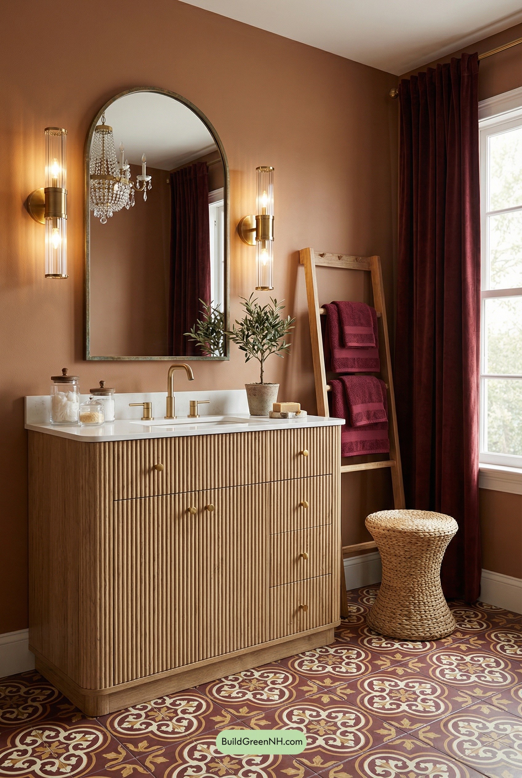 Sienna Walls, Wine Drapes, Tuscan Glow