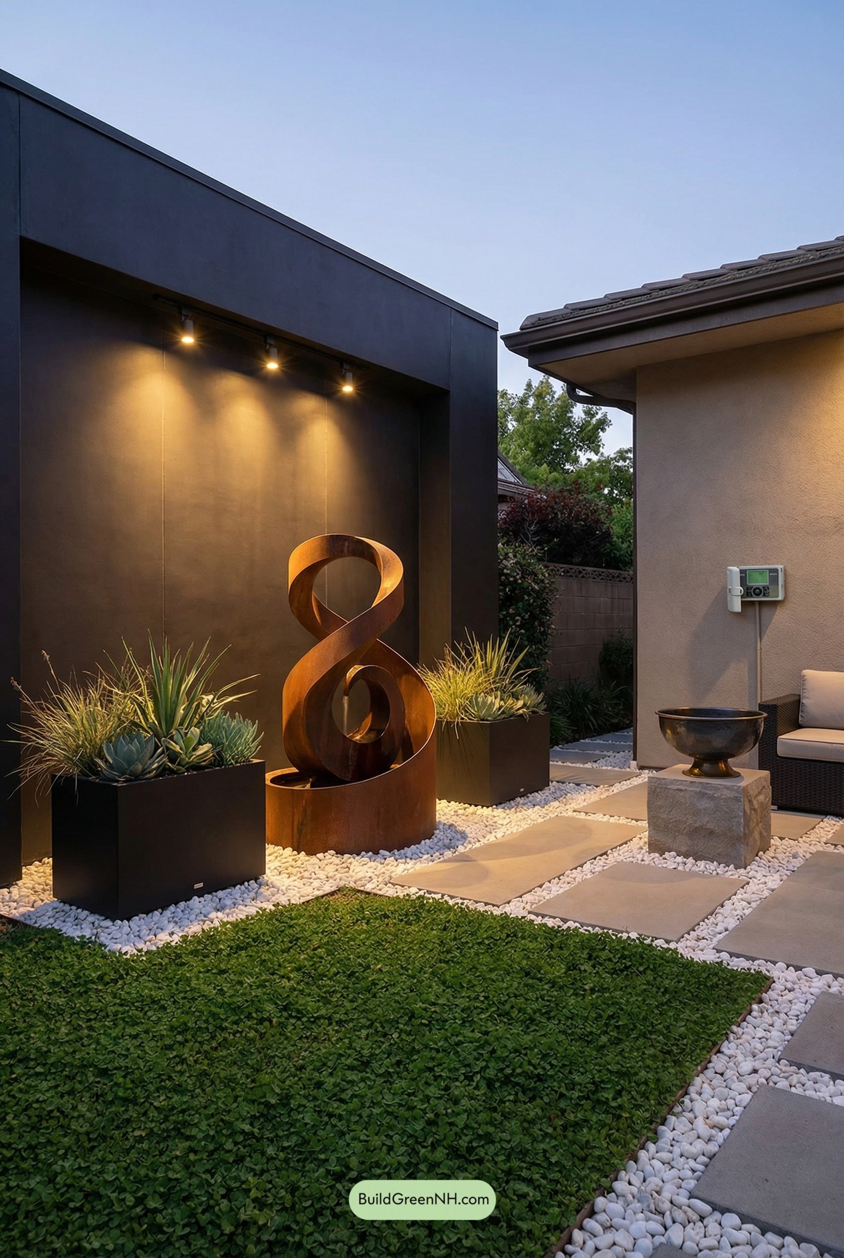 Corten Spiral Fountain Courtyard Gallery