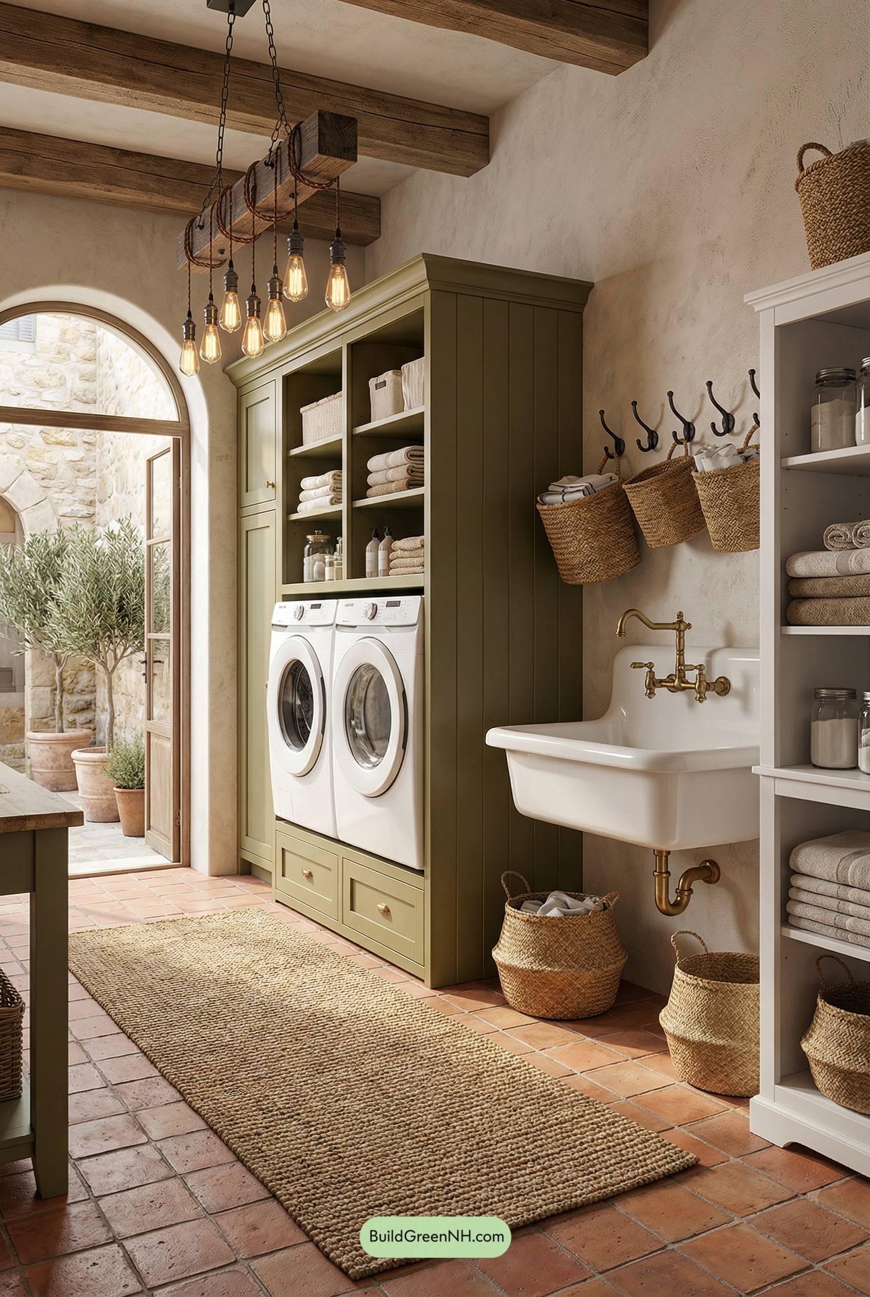 Courtyard-Chic Mudroom Laundry Nook