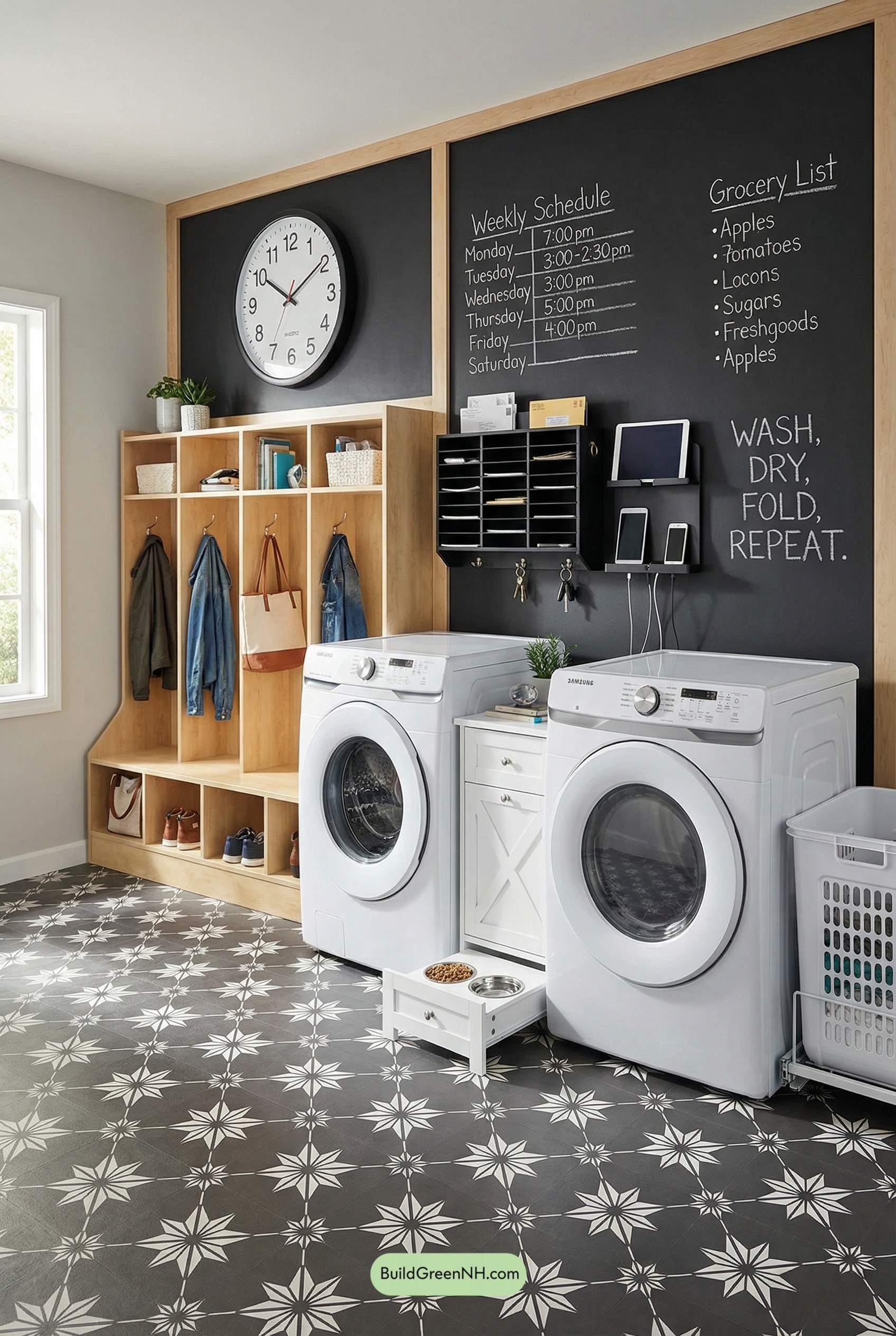 Chalkboard Command Center Laundry Mudroom