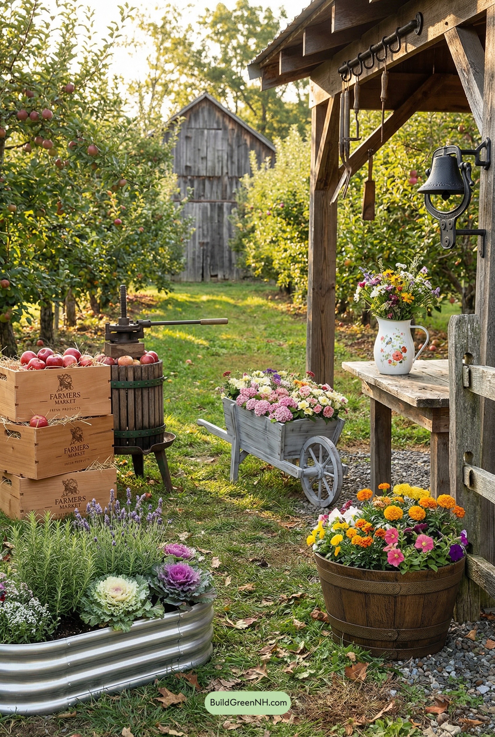 Orchard Aisle with Cider-Press Charm