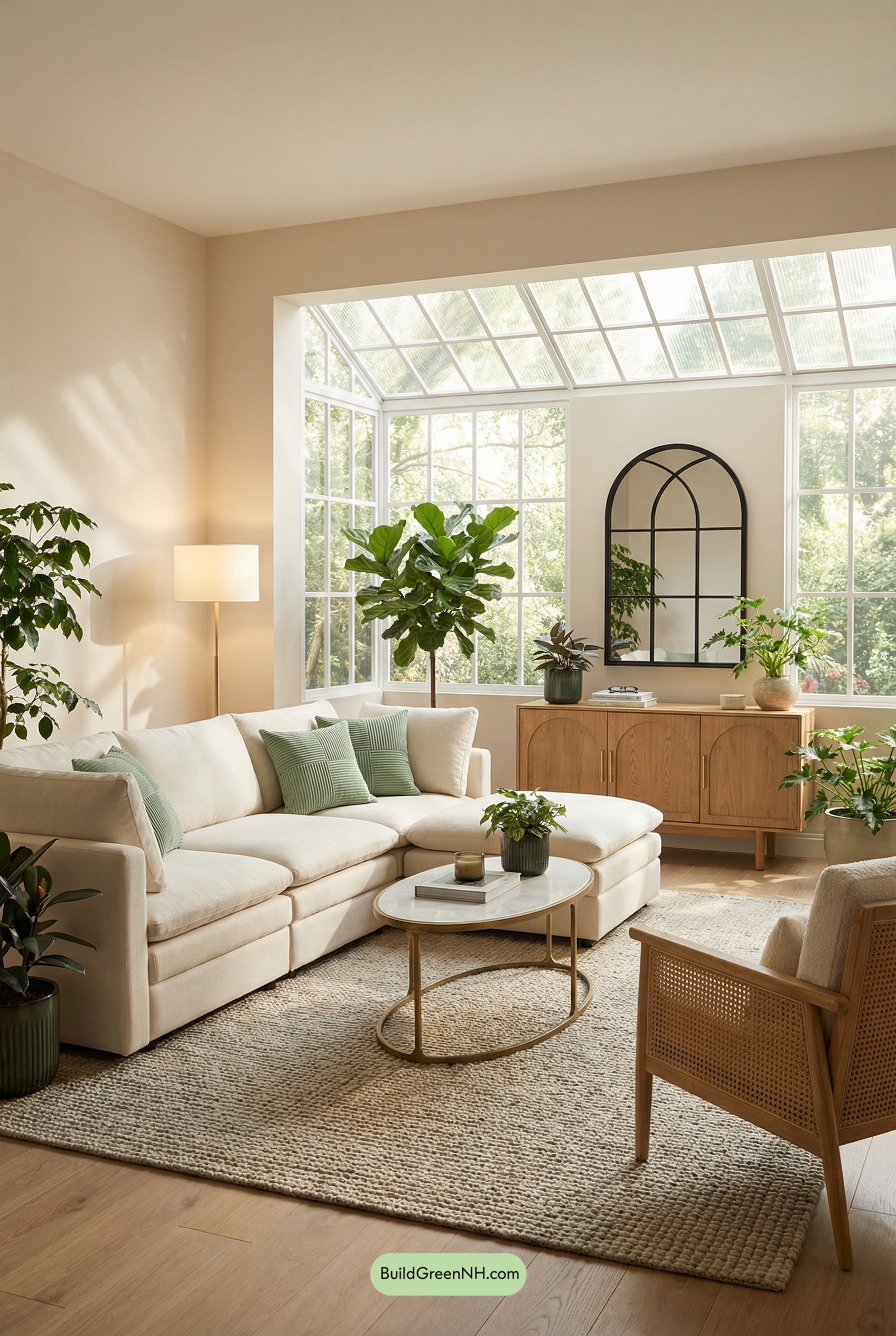 Sunroom Serenity, Soft Luxe and Lush Greens