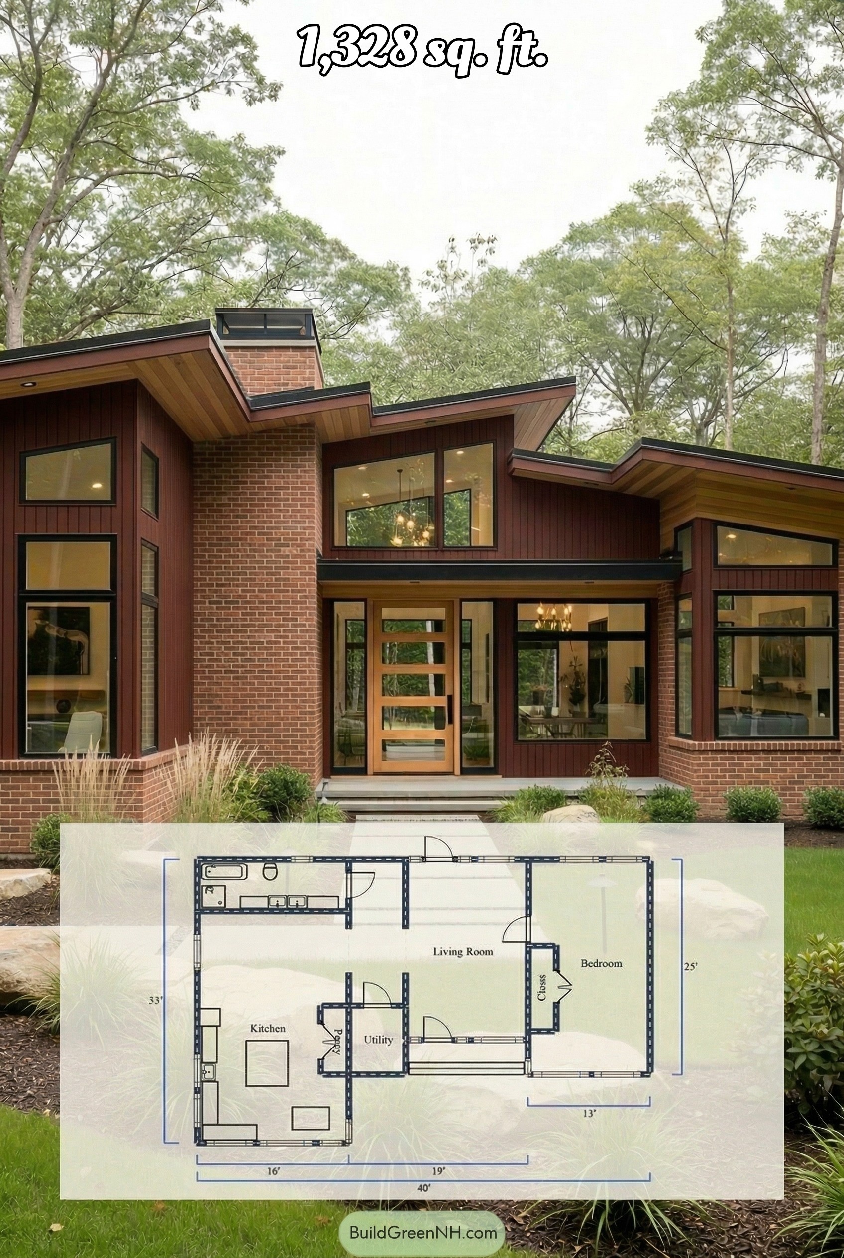 house siding red color and red brick