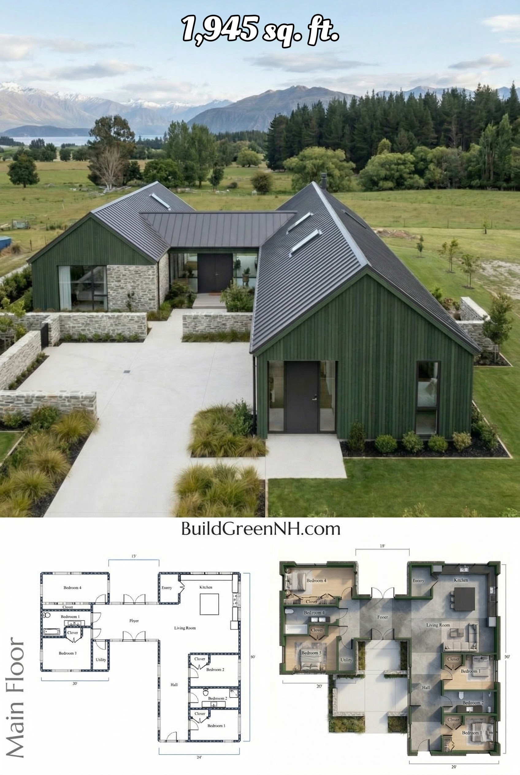 house siding forest green color