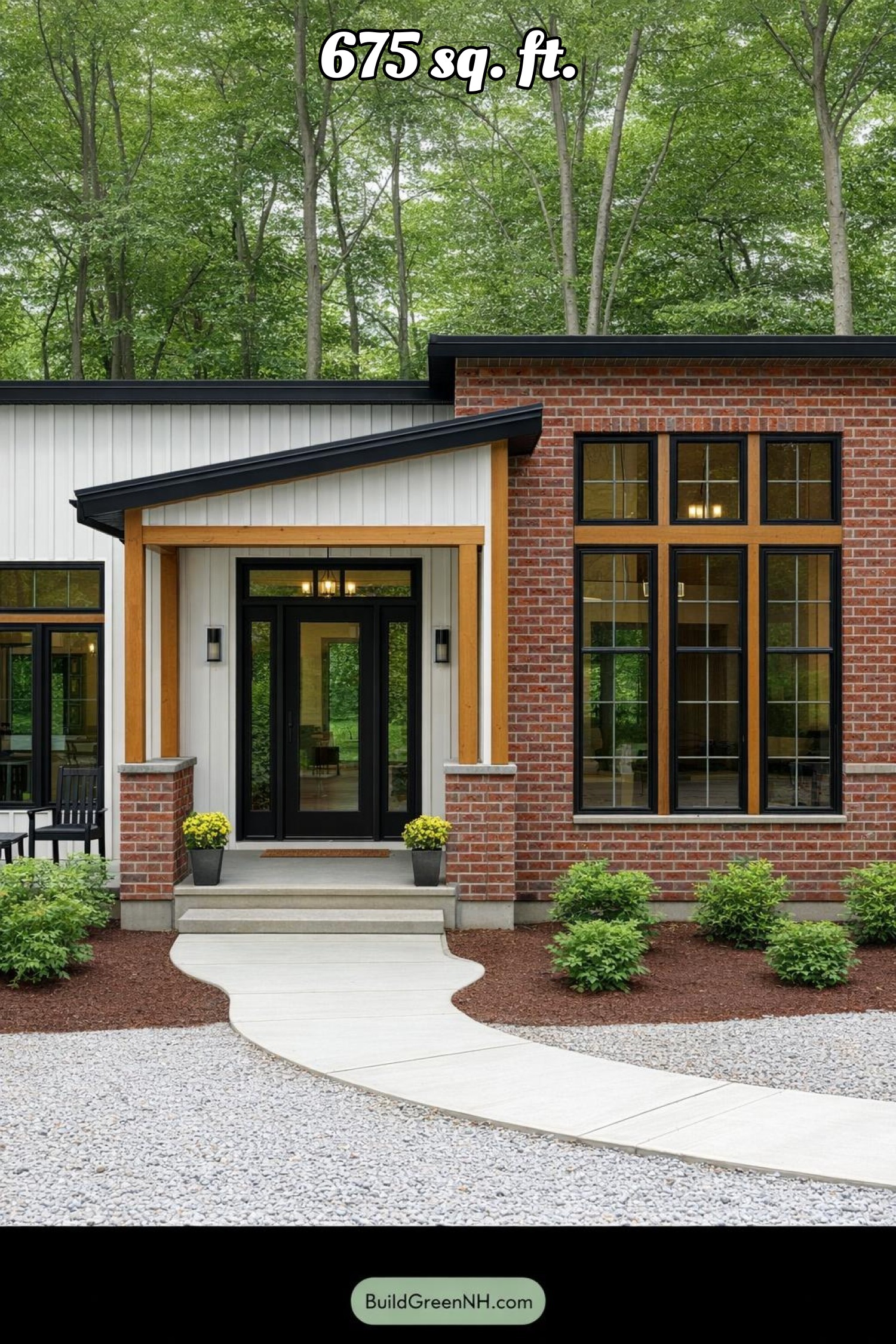 house siding white color and red brick