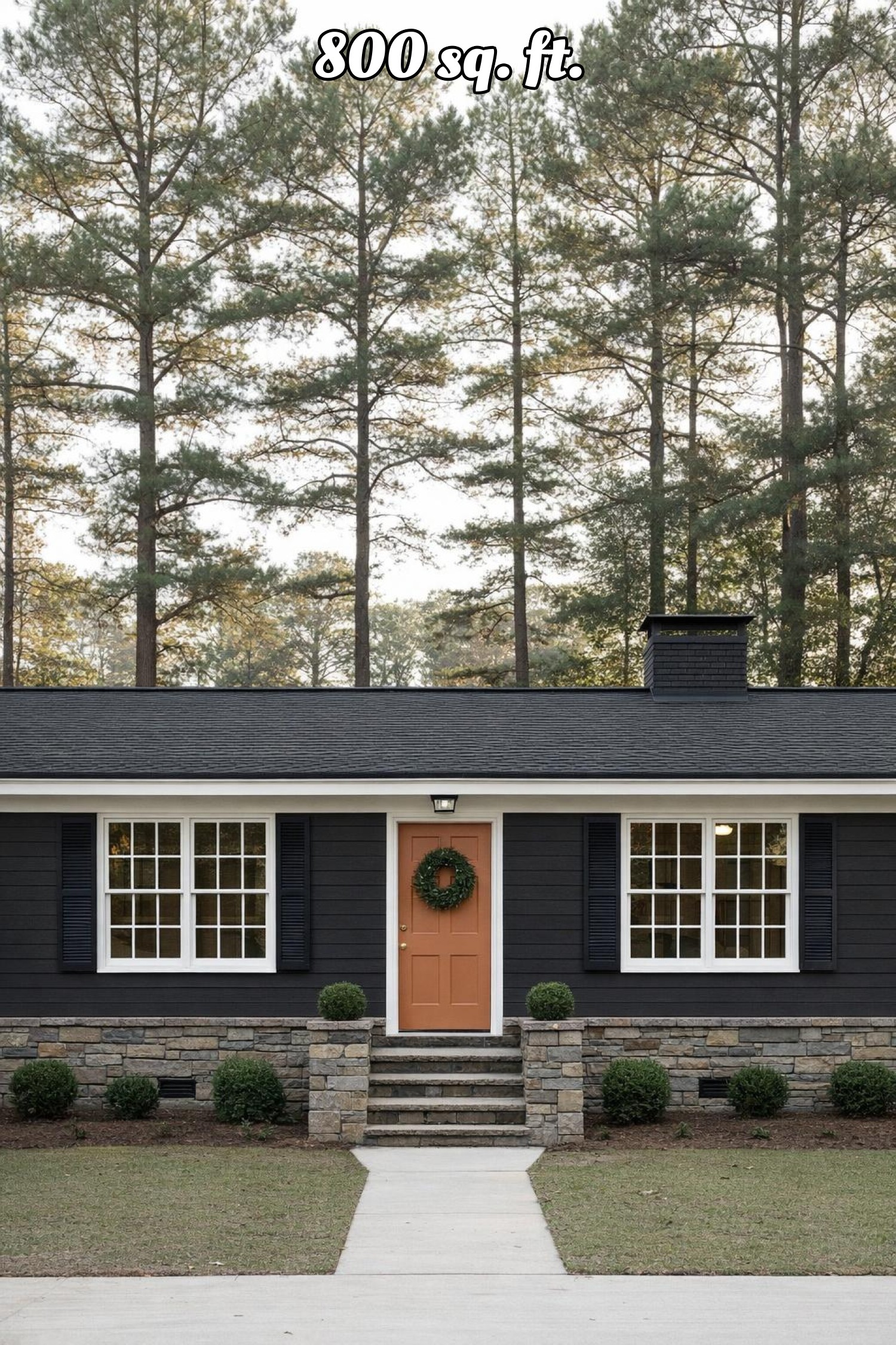 house siding black shiplap color with stone