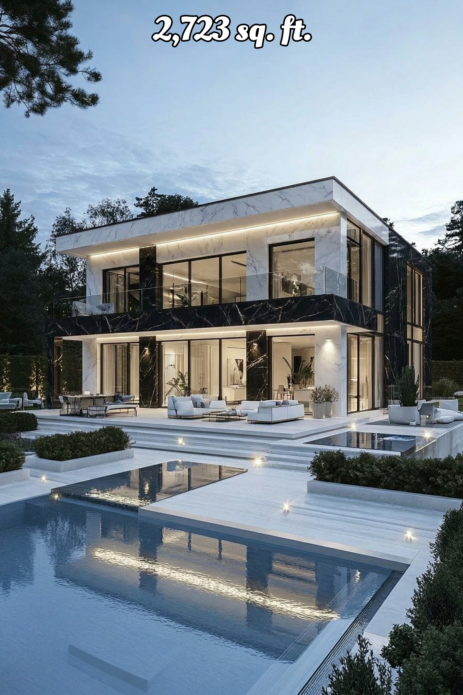 house siding white marble mixed with black marble sections