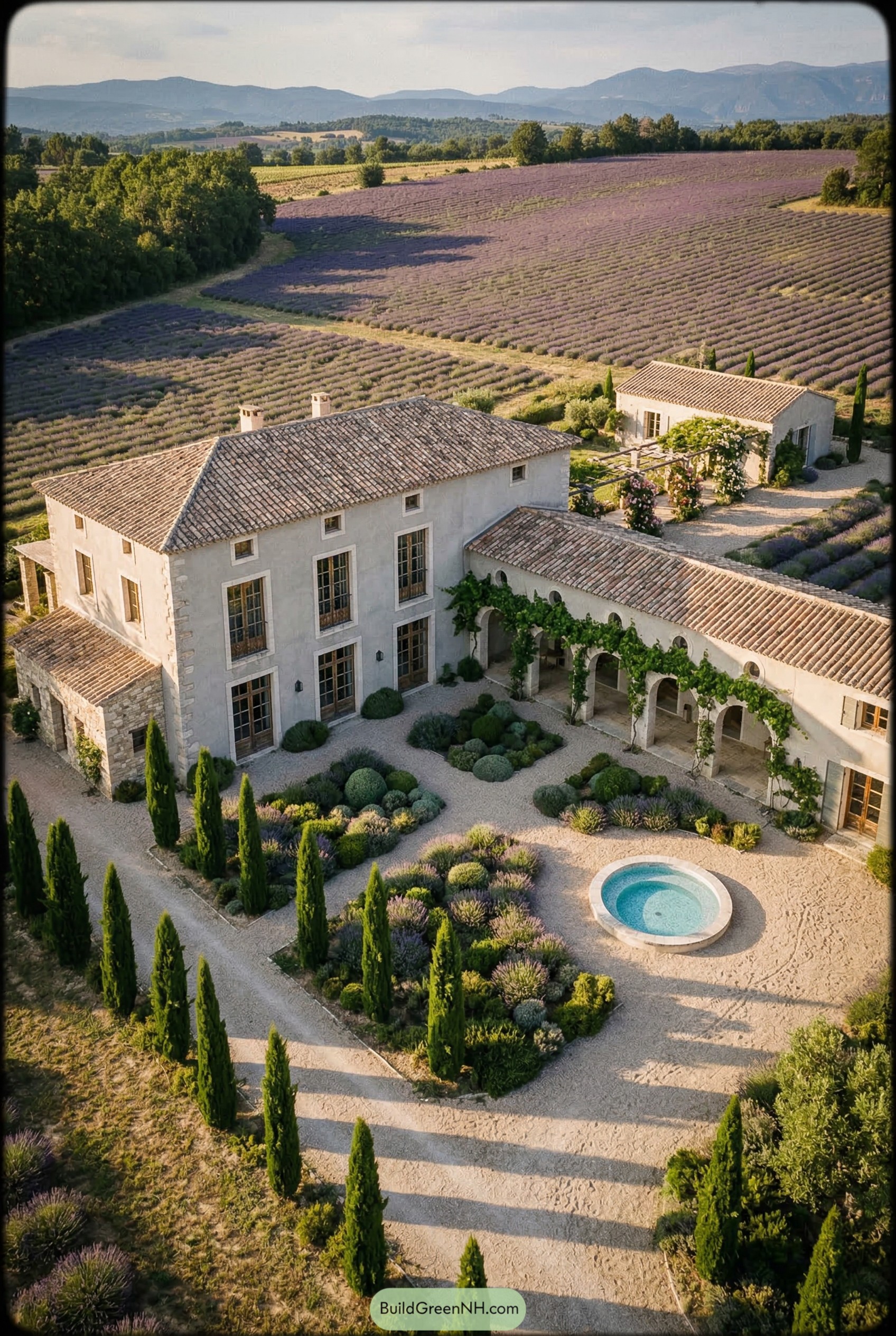 Provencal bastide beside lavender fields