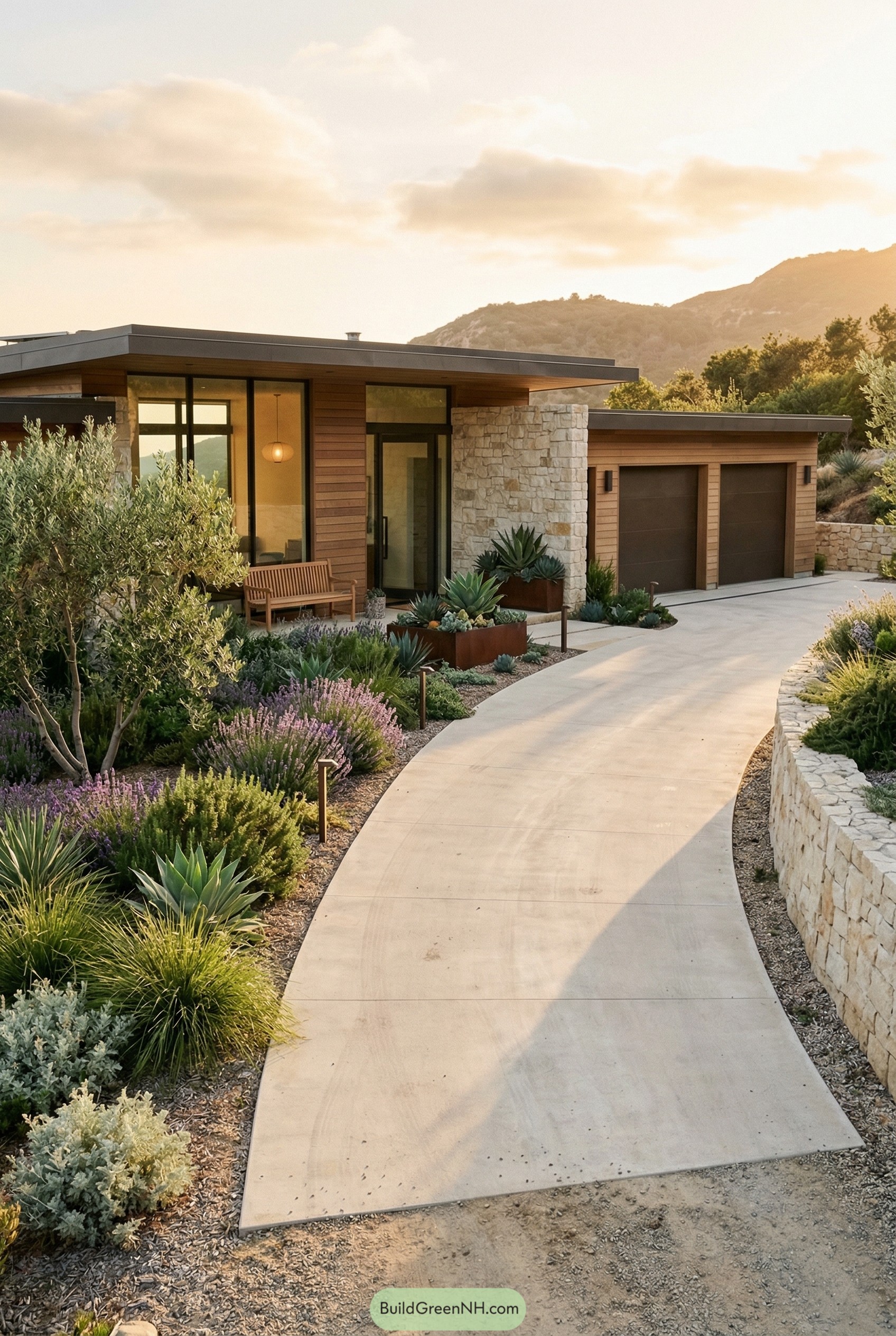 Modern Front Yard And Driveway Designs