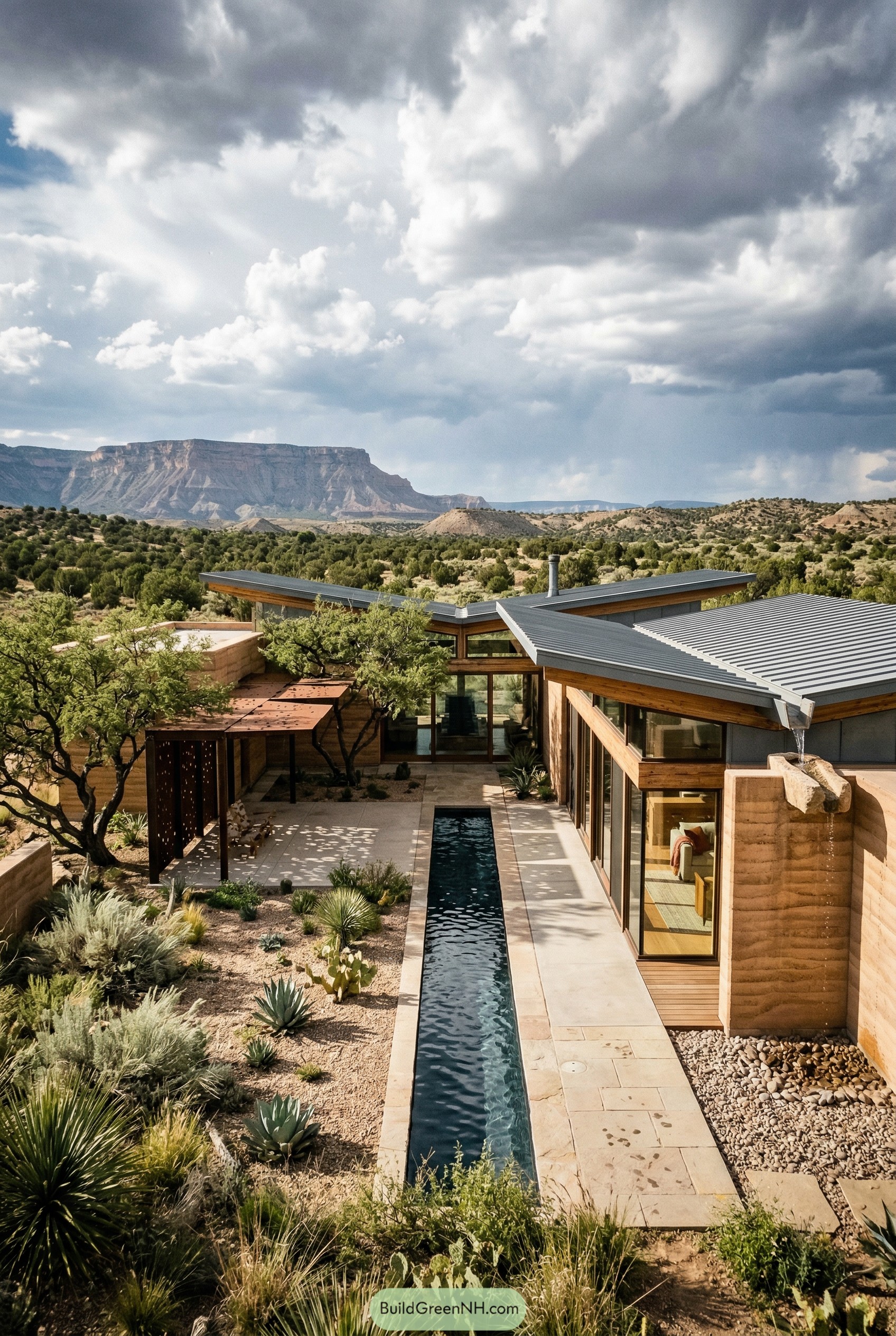 Desert home with narrow courtyard plunge pool