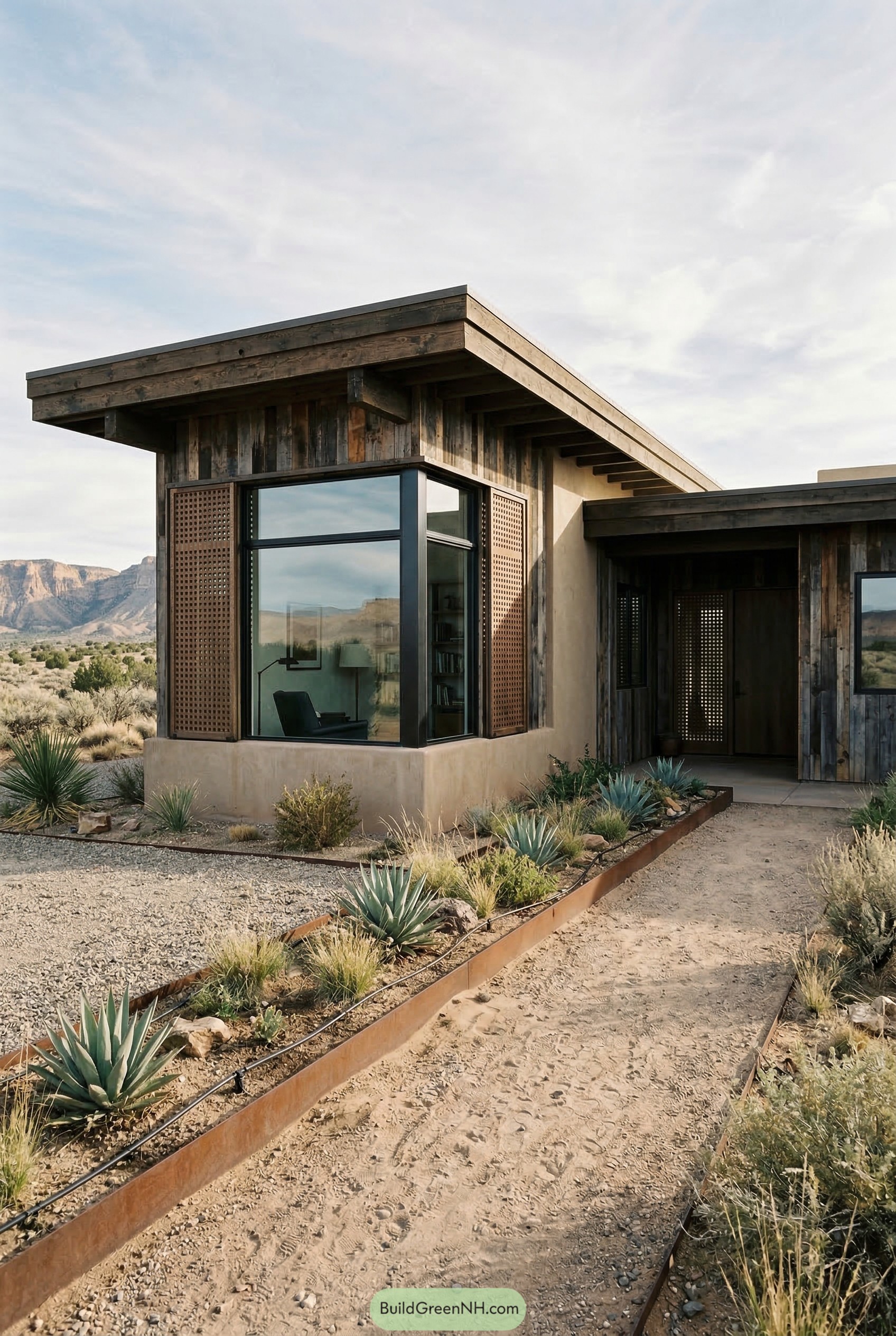Modern desert wood home with corner glass
