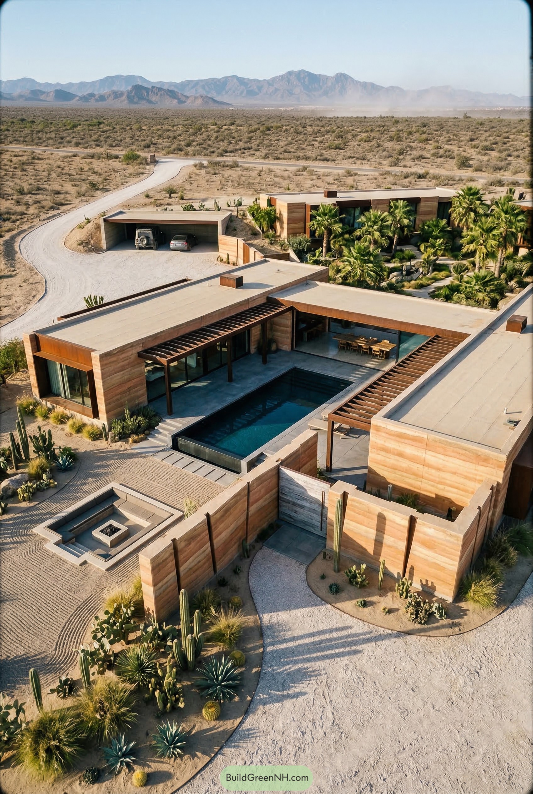 Modern desert home with courtyard pool