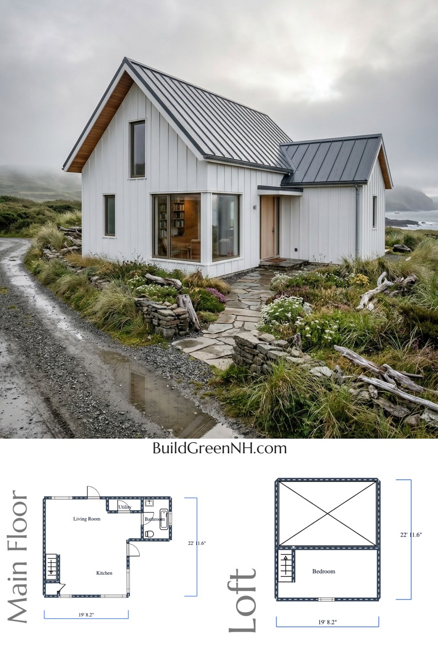 Coastal Nordic White Cottage Retreat Floor Plan