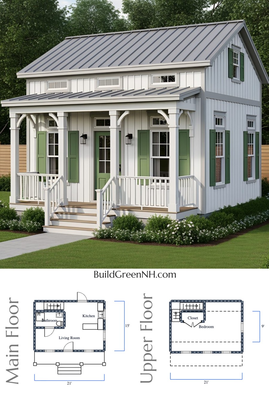 Quaint Abode With a Dash of Green Floor Plan