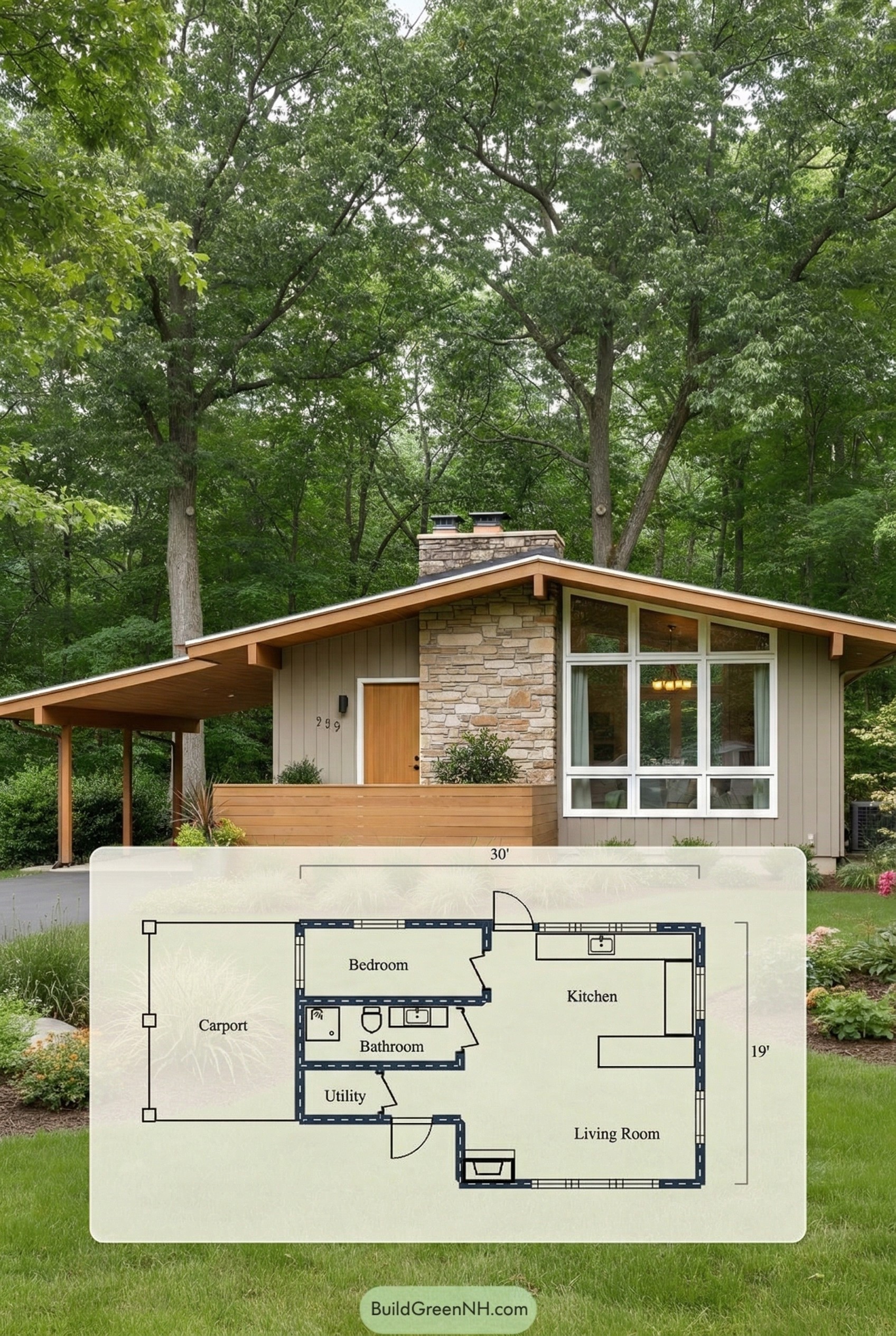 Mid-Century Magic Nestled in Leafy Comfort Floor Plan