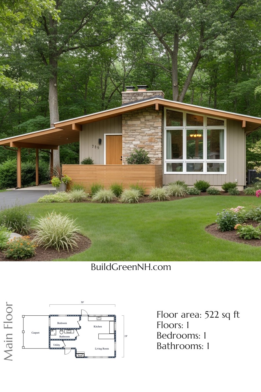 Mid-Century Magic Nestled in Leafy Comfort Floor Plan