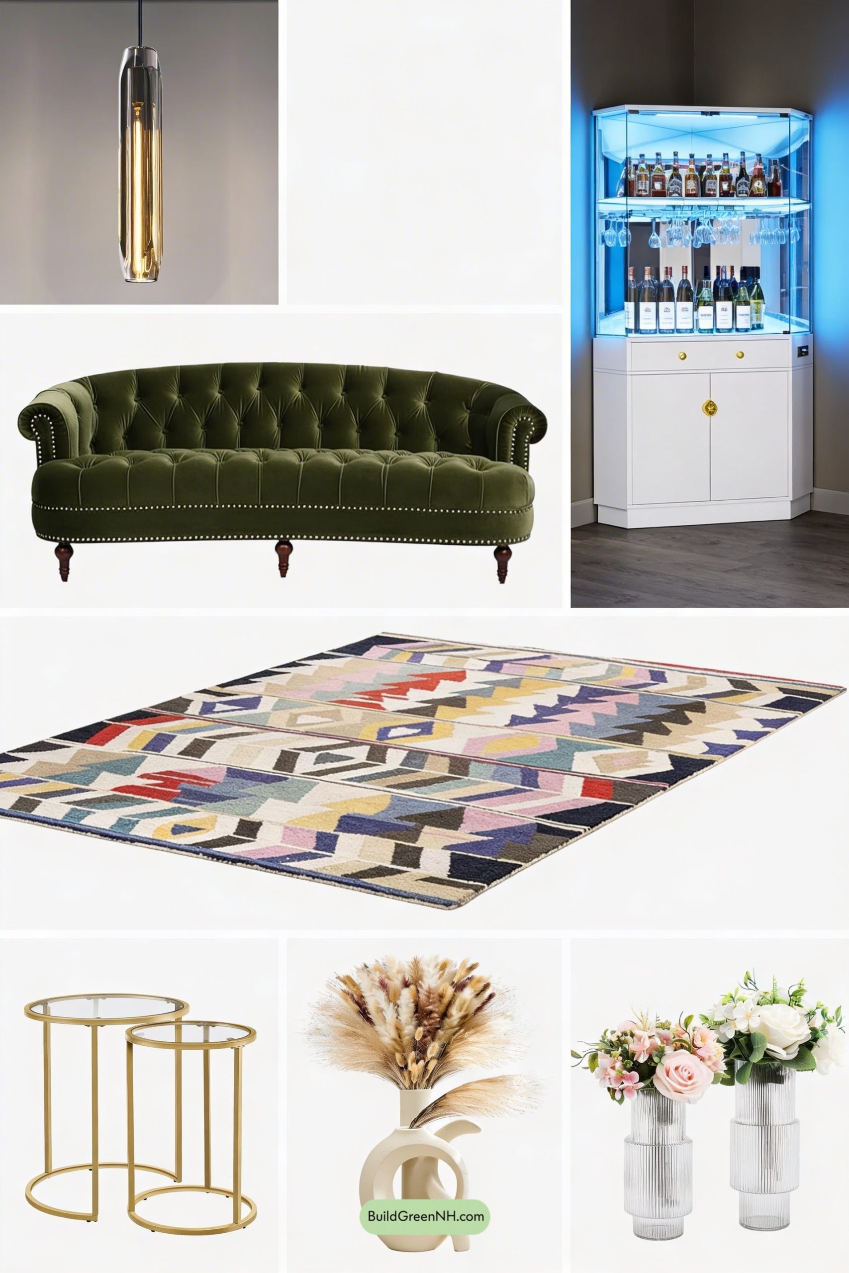 Moodboard for Art Deco Fan Mural Glam Lounge